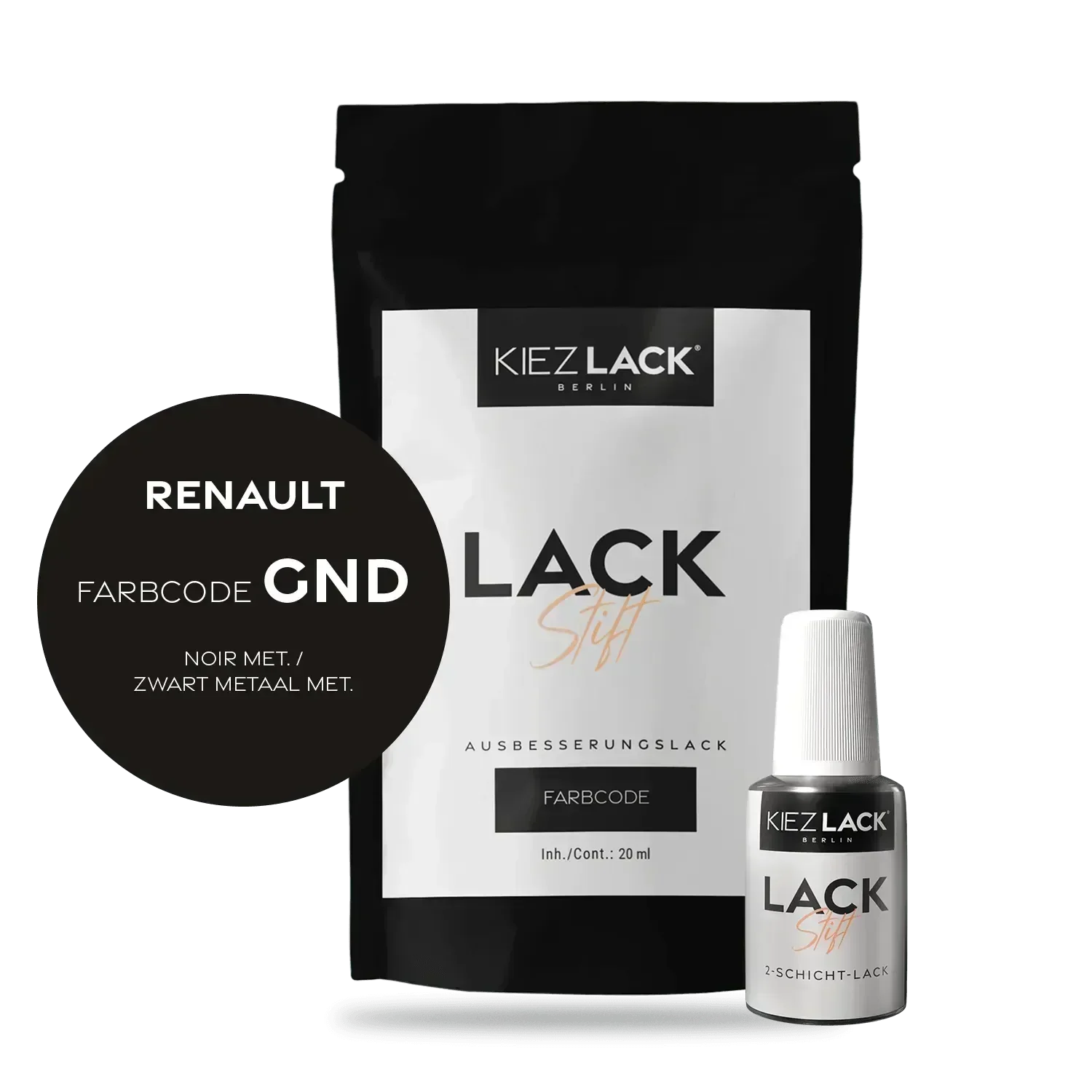 Kiezlack Lackstift Autolack Lackstift Renault GND NOIR MET.