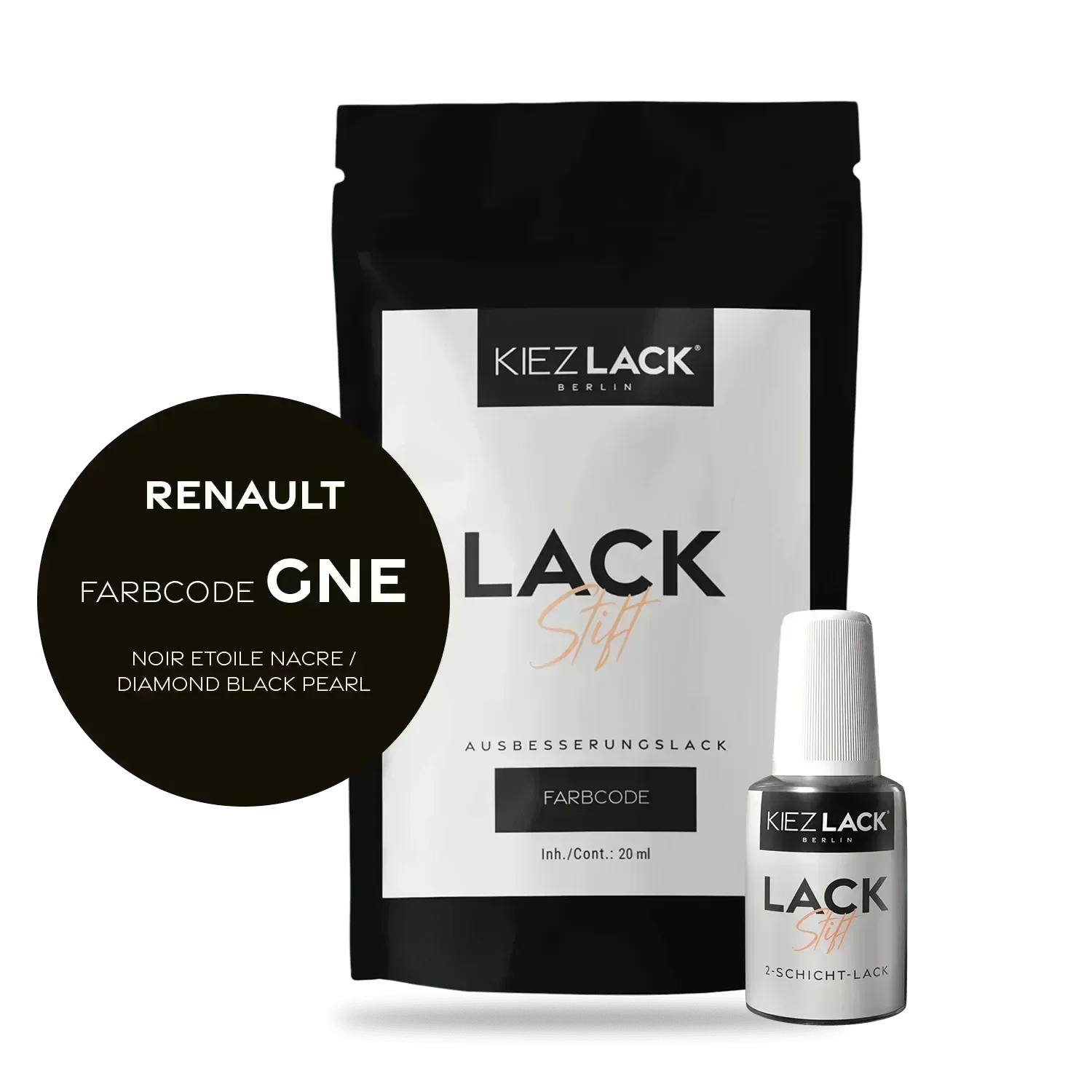 Kiezlack Lackstift Autolack Lackstift Renault GNE NOIR ETOILE NACRE