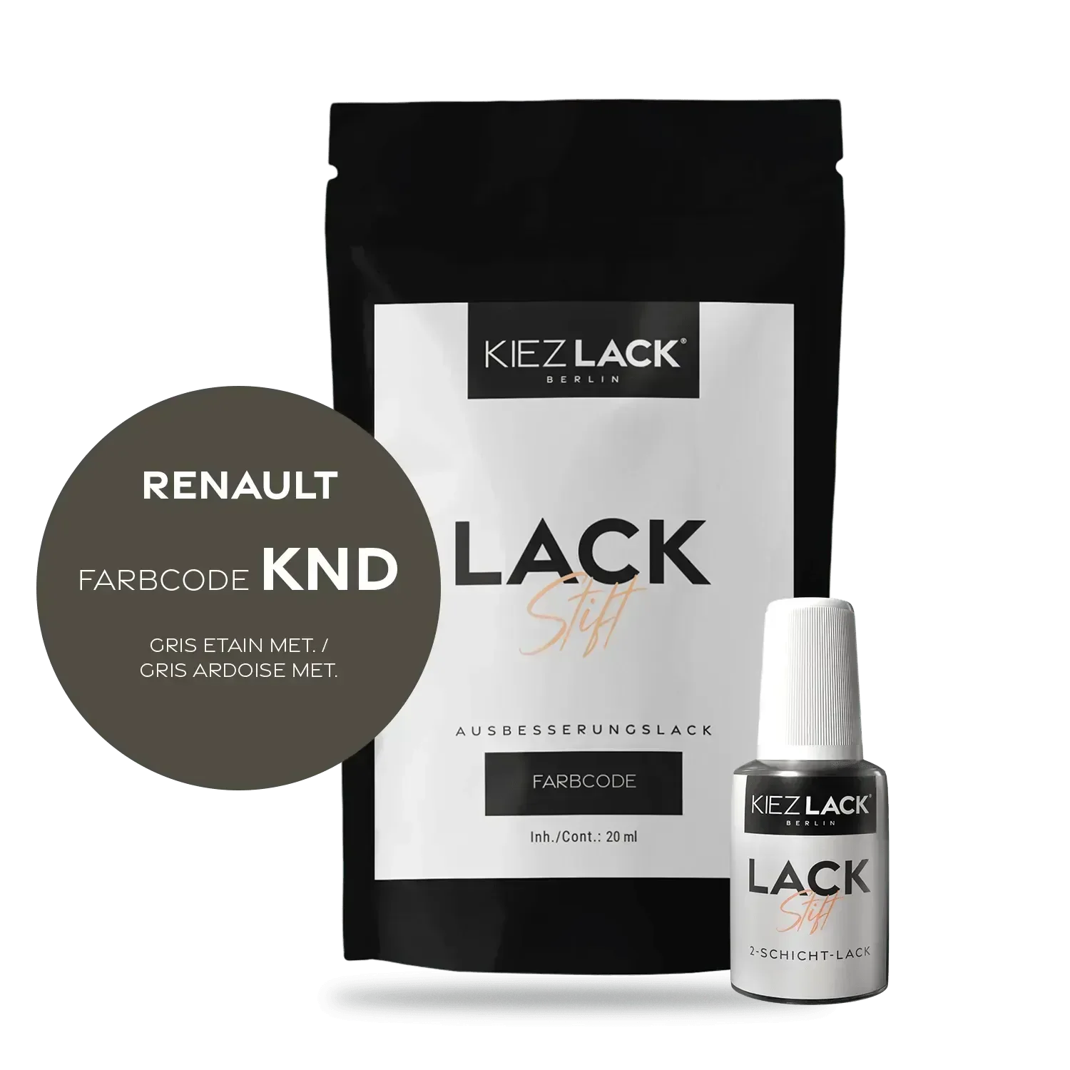 Kiezlack Lackstift Autolack Lackstift Renault KND GRIS ETAIN MET.