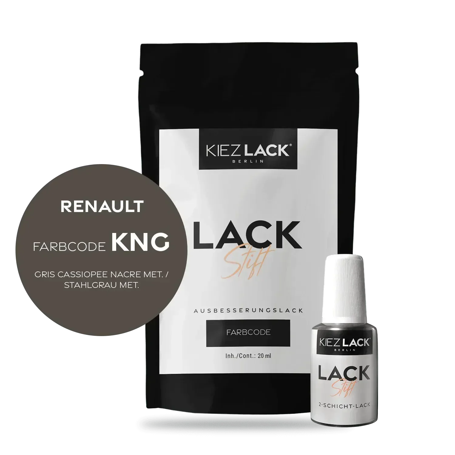 Kiezlack Lackstift Autolack Lackstift Renault KNG GRIS CASSIOPEE NACRE MET.
