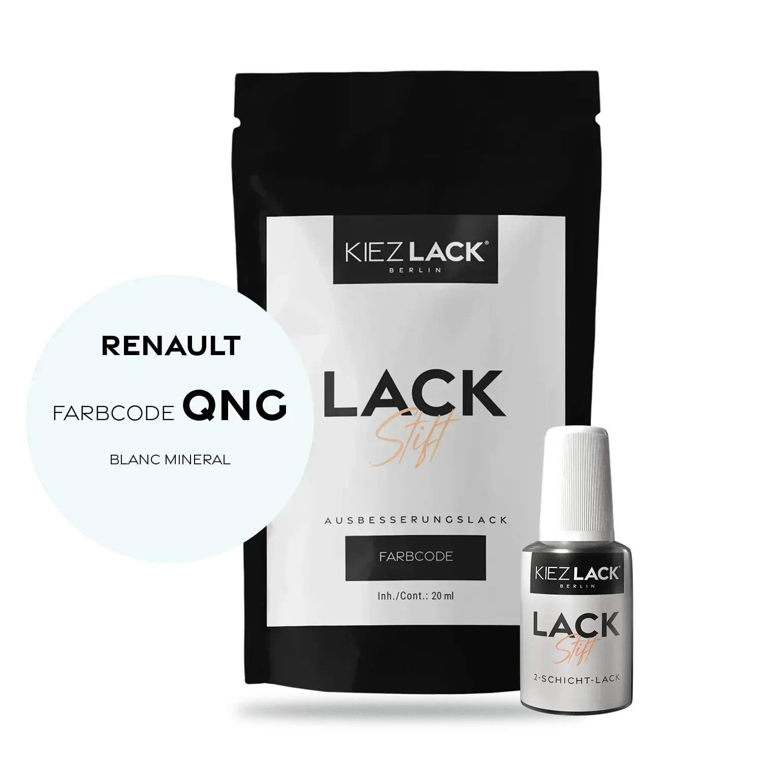 Kiezlack Lackstift Autolack Lackstift Renault QNG BLANC MINERAL