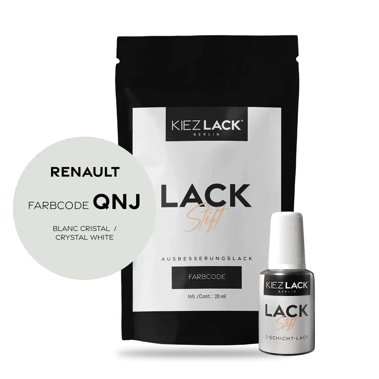 Kiezlack Lackstift Autolack Lackstift Renault QNJ BLANC CRISTAL