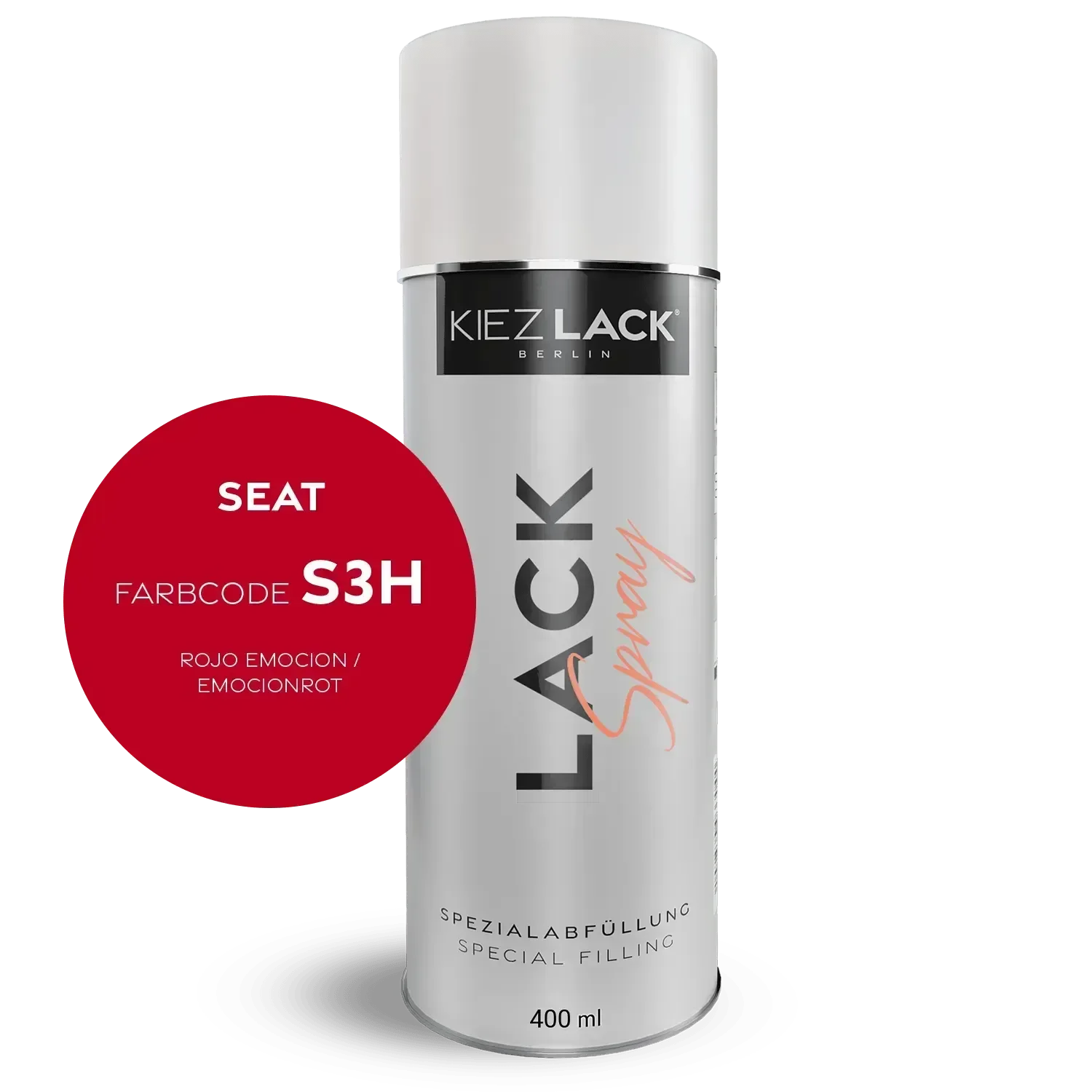 Kiezlack Lackspray Autolack Spraydose Seat S3H ROJO EMOCION