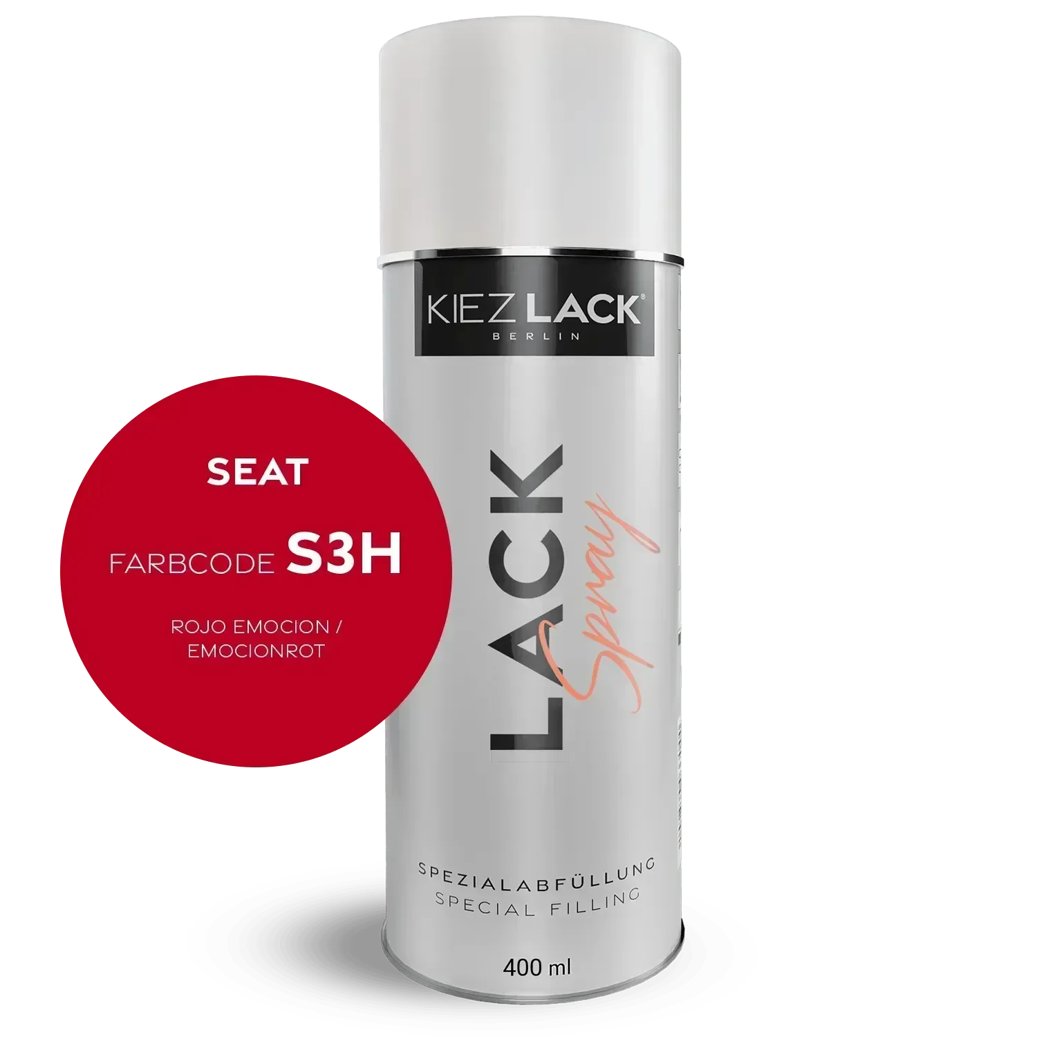 Kiezlack Lackspray Autolack Spraydose Seat S3H ROJO EMOCION
