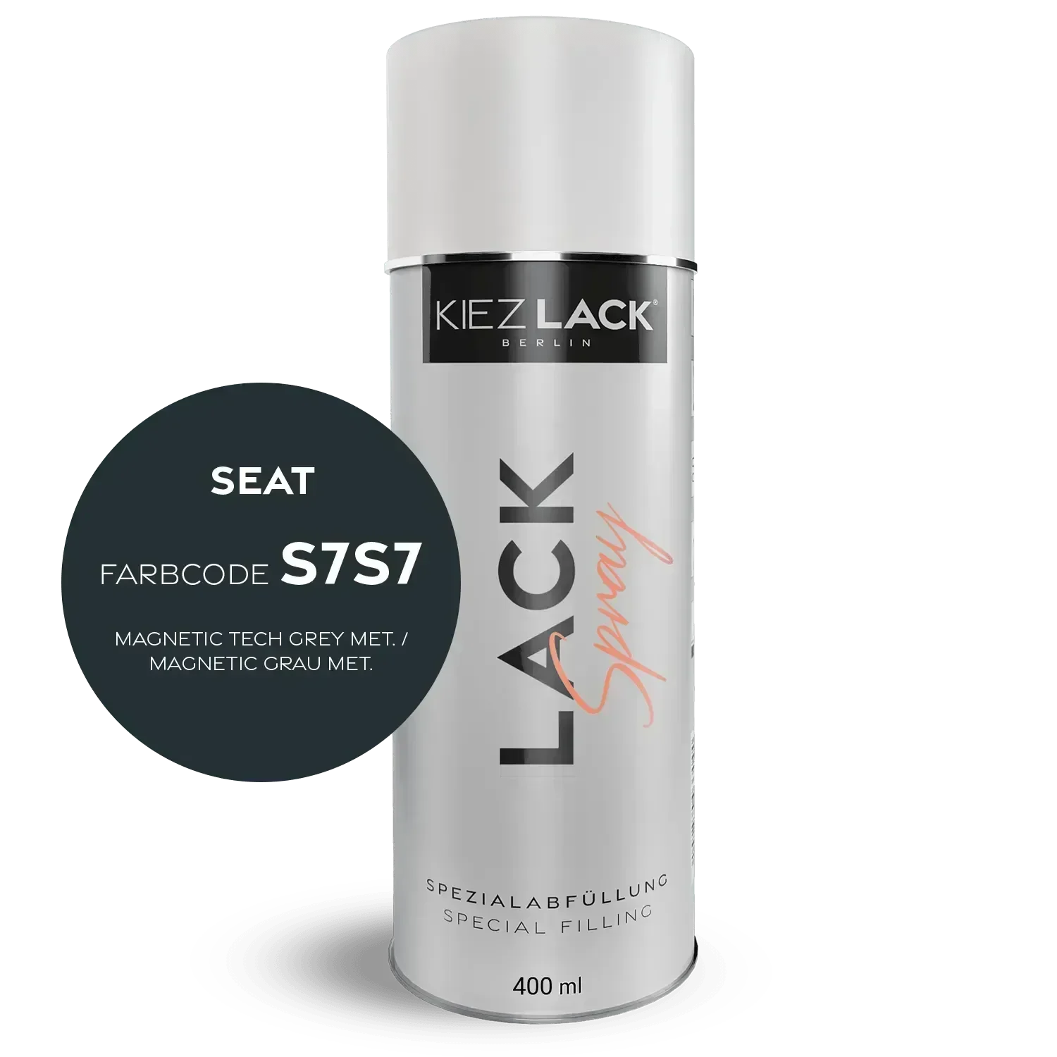 Kiezlack Lackspray Autolack Spraydose Seat S7S7 MAGNETIC TECH GREY MET.