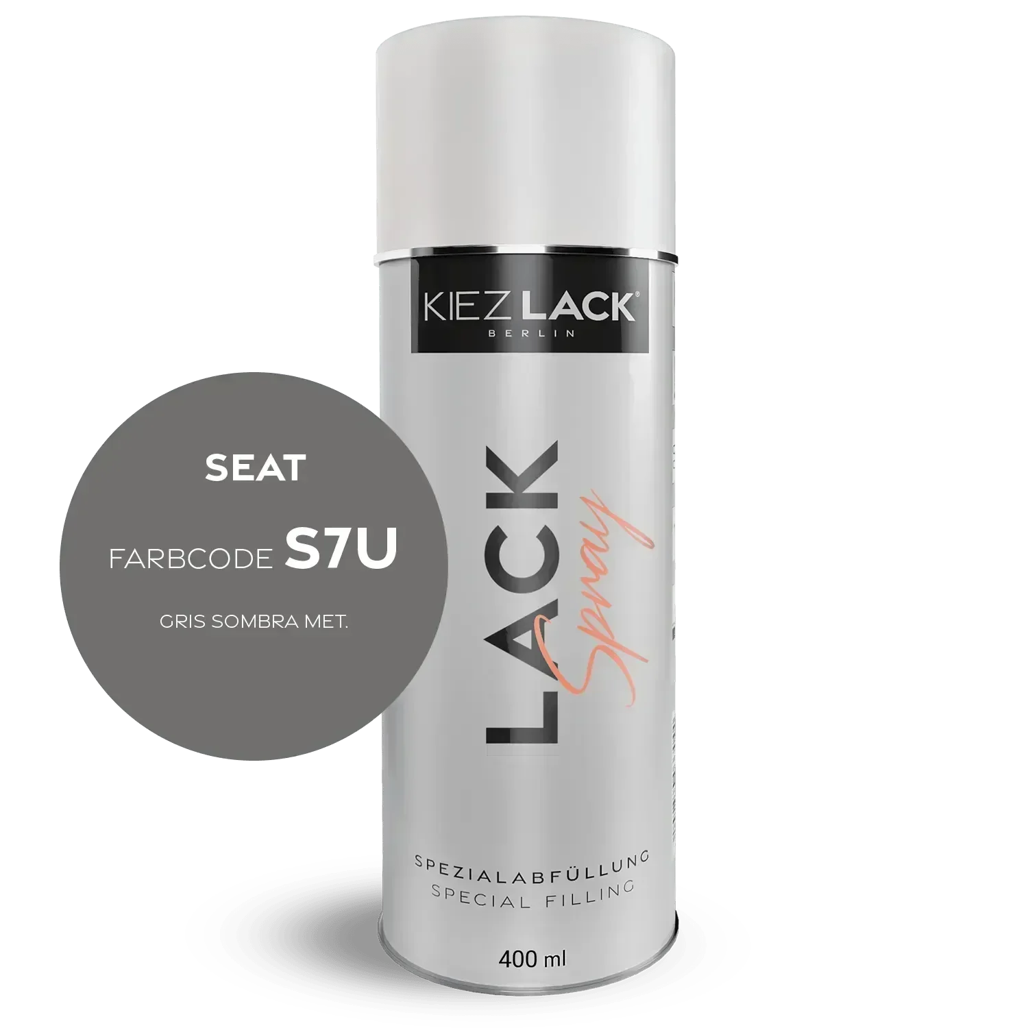 Kiezlack Lackspray Autolack Spraydose Seat S7U GRIS SOMBRA MET.