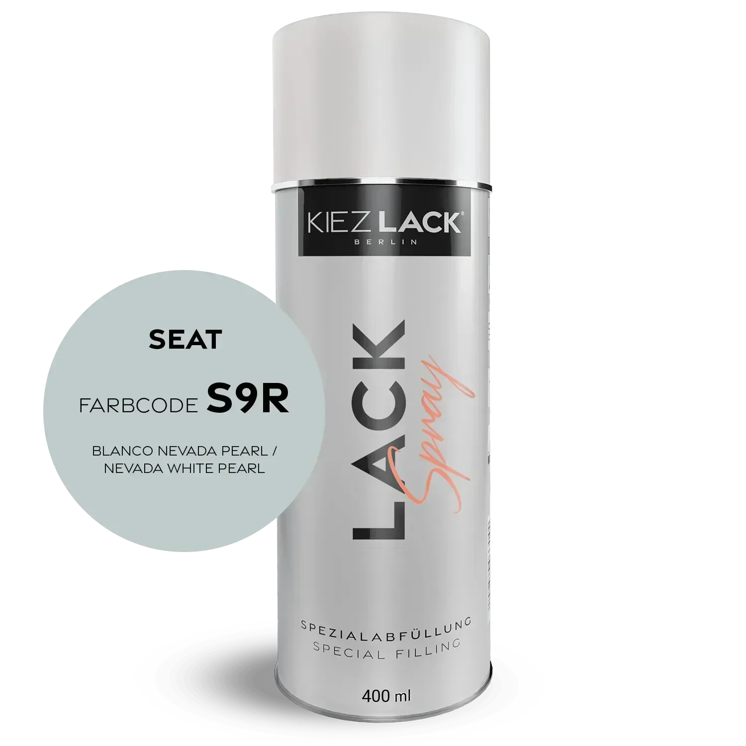 Kiezlack Lackspray Autolack Spraydose Seat S9R BLANCO NEVADA PEARL