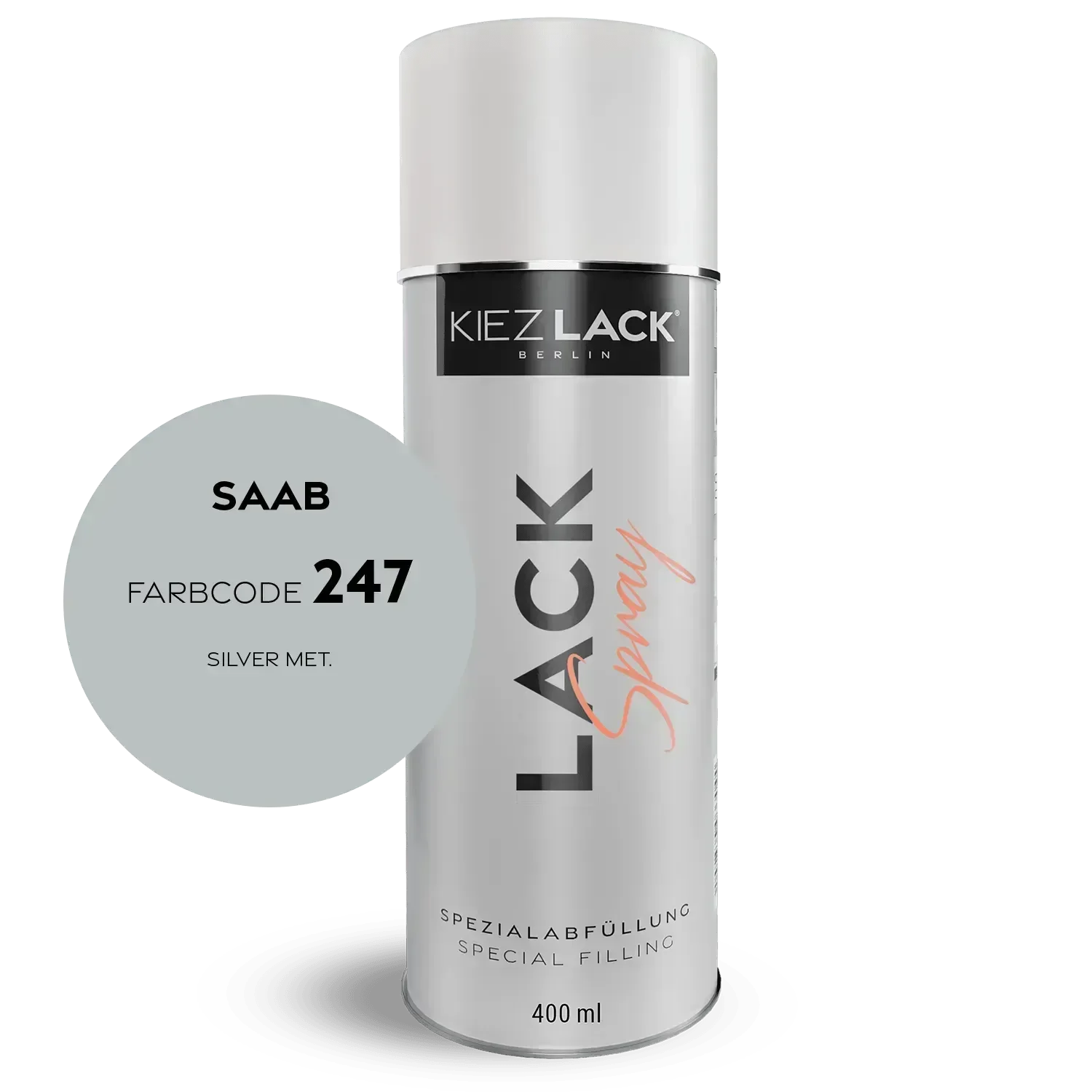 Kiezlack Lackspray Autolack Spraydose SAAB 247 SILVER MET. Lackspray