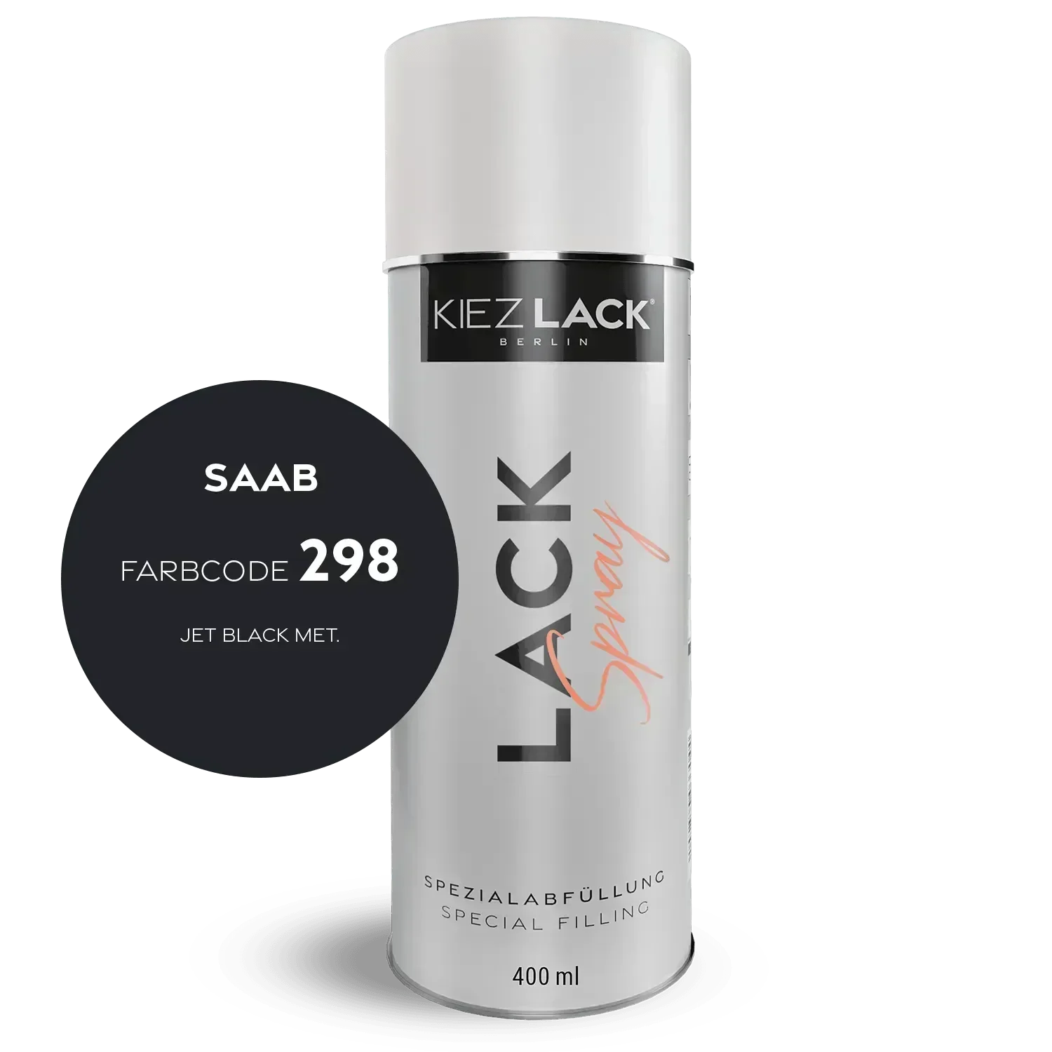 Kiezlack Lackspray Autolack Spraydose SAAB 298 JET BLACK MET. Lackspray