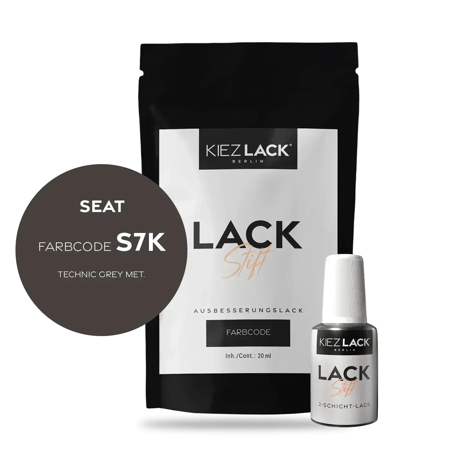 Kiezlack Lackstift Autolack Lackstift Seat S7K TECHNIC GREY MET.