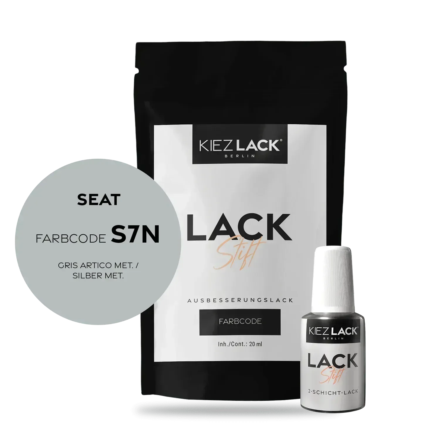 Kiezlack Lackstift Autolack Lackstift Seat S7N GRIS ARTICO MET.