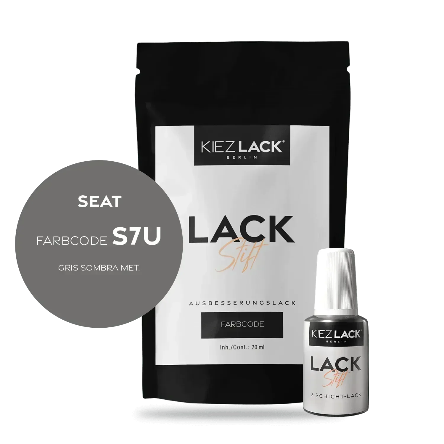 Kiezlack Lackstift Autolack Lackstift Seat S7U GRIS SOMBRA MET.