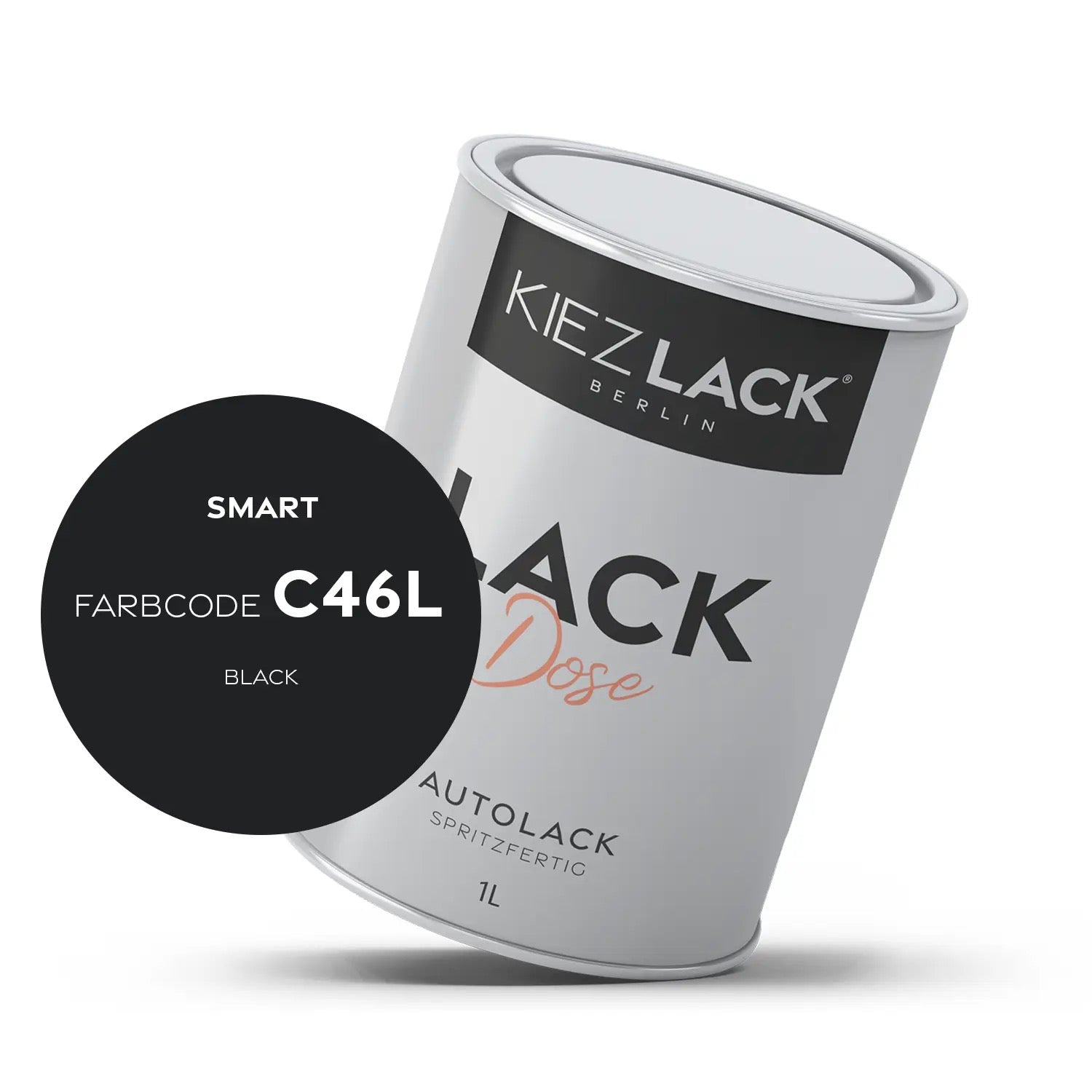 Kiezlack 1K Autolack Lackdose Basislack spritzfertig SMART C46L BLACK