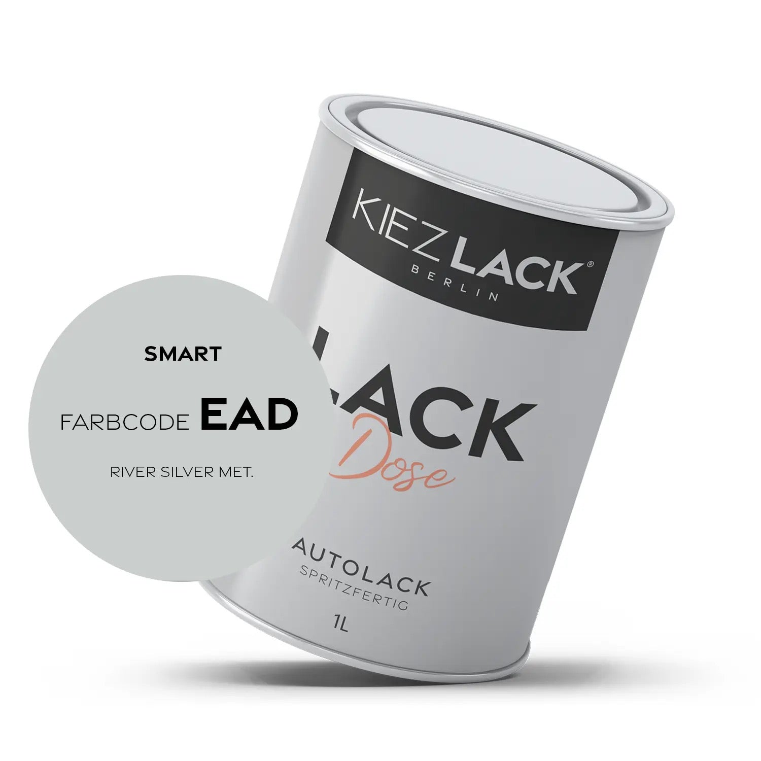 Kiezlack 1K Autolack Lackdose Basislack spritzfertig SMART EAD RIVER SILVER MET.