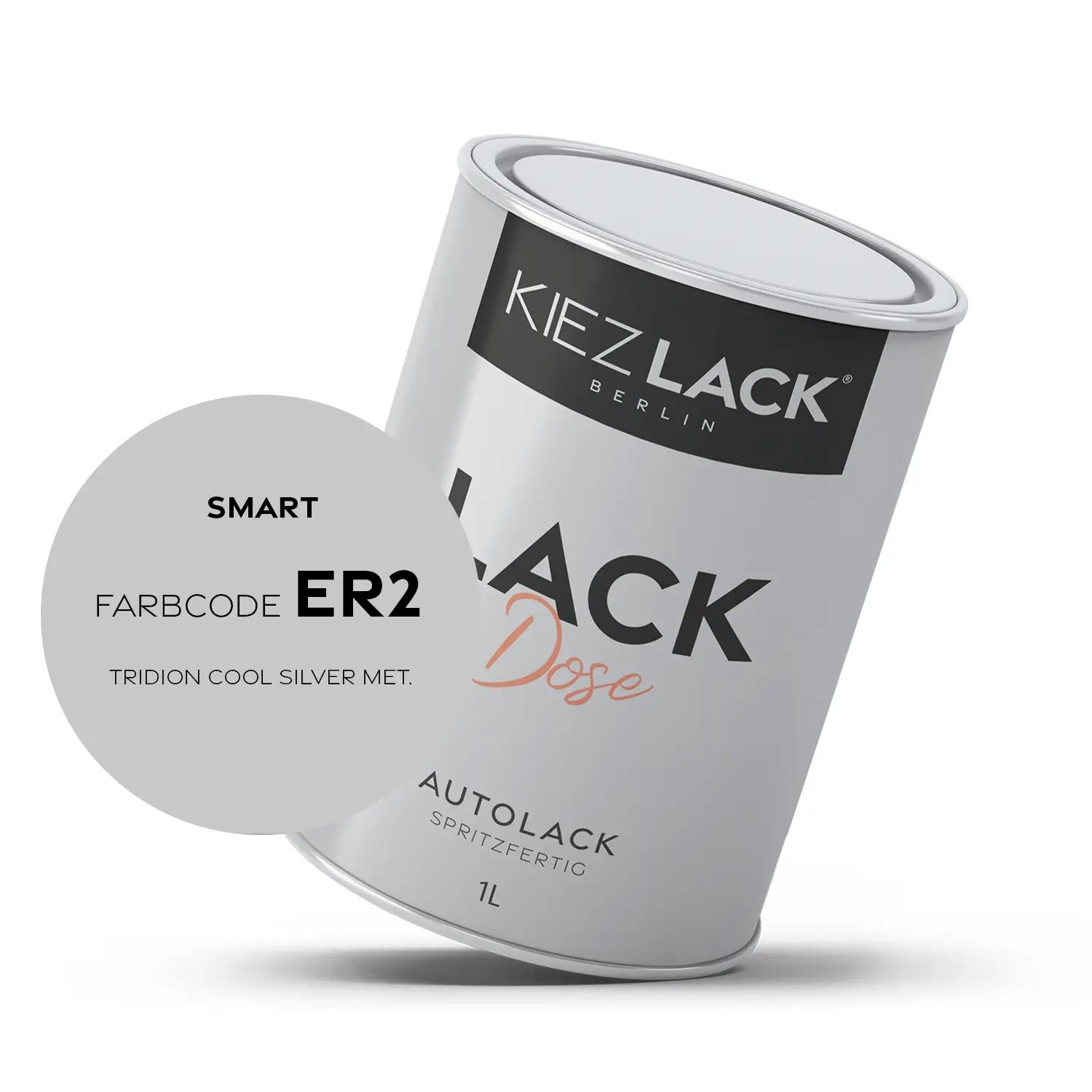 Kiezlack 1K Autolack Lackdose Basislack spritzfertig SMART ER2 TRIDION COOL SILVER MET.
