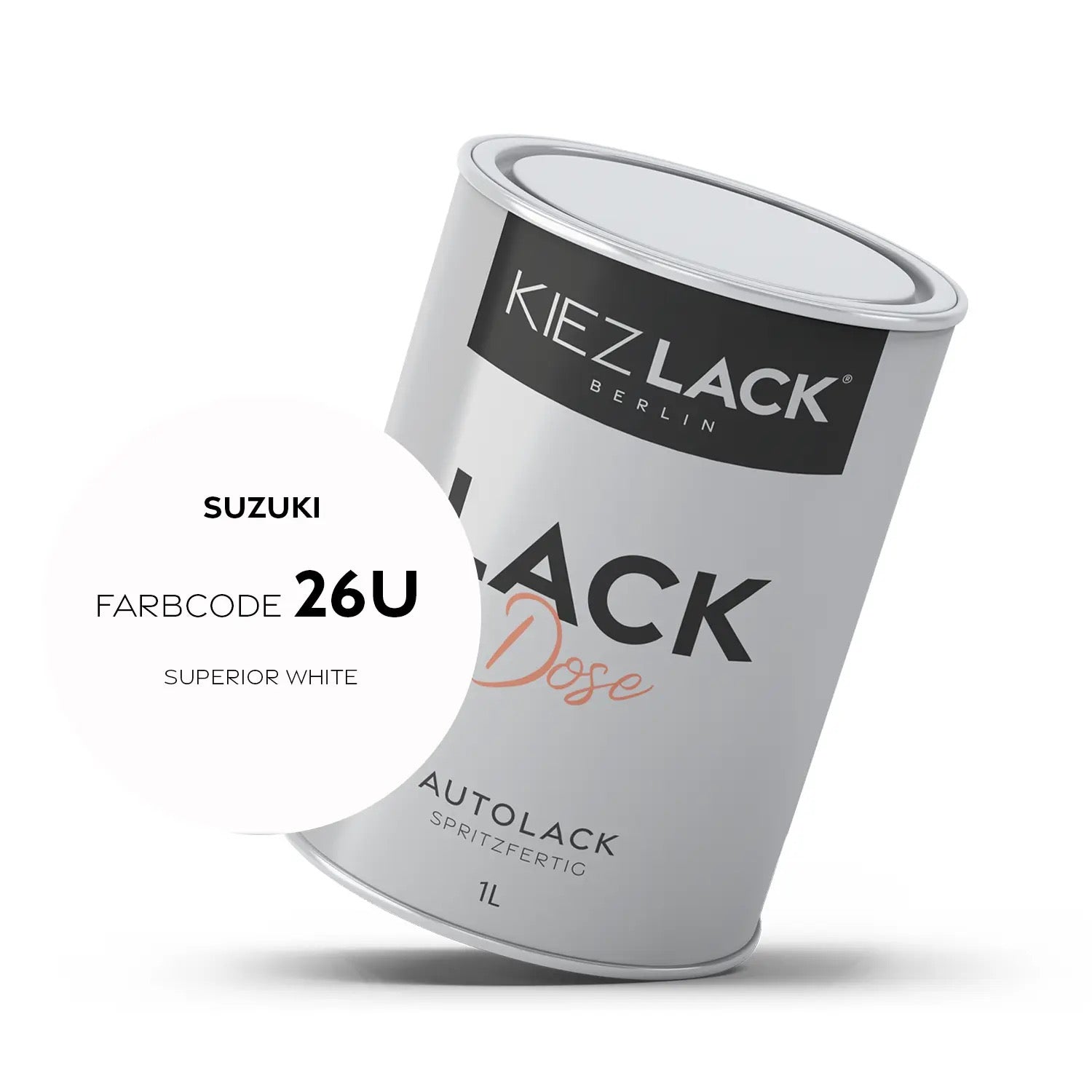 Kiezlack 1K Autolack Lackdose Basislack spritzfertig SUZUKI 26U SUPERIOR WHITE
