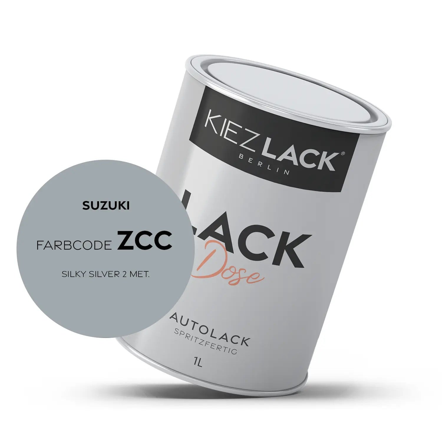 Kiezlack 1K Autolack Lackdose Basislack spritzfertig SUZUKI ZCC SILKY SILVER 2 MET.