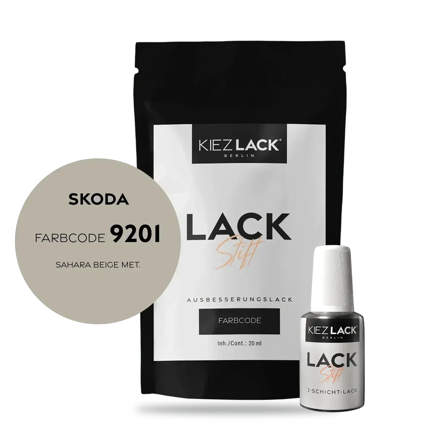 Kiezlack Lackstift Autolack Lackstift Skoda 9201 SAHARA BEIGE MET.