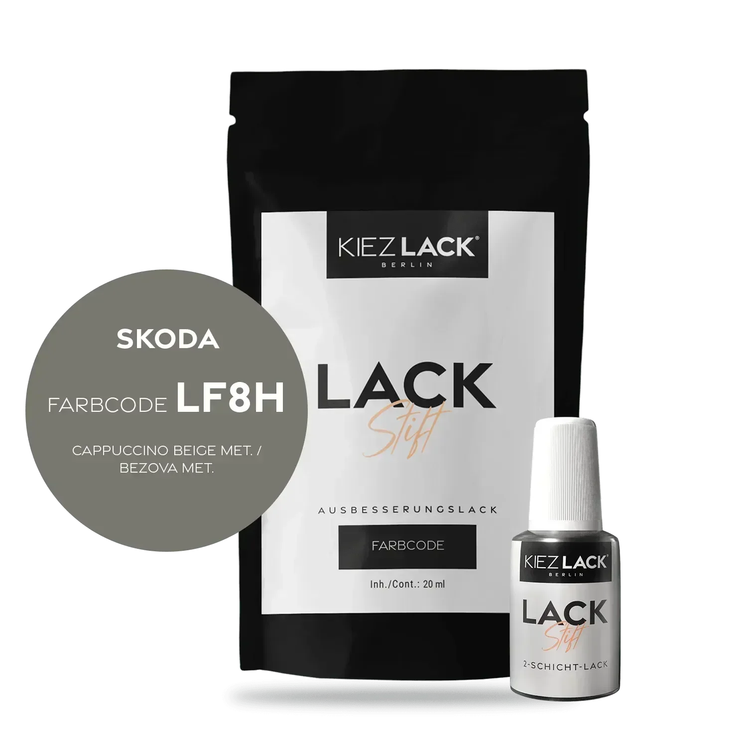 Kiezlack Lackstift Autolack Lackstift Skoda LF8H CAPPUCCINO BEIGE MET.