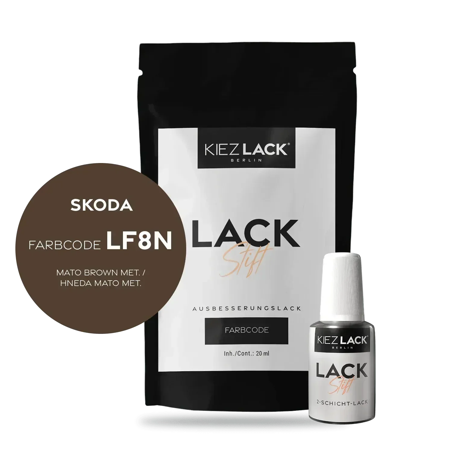 Kiezlack Lackstift Autolack Lackstift Skoda LF8N MATO BROWN MET.