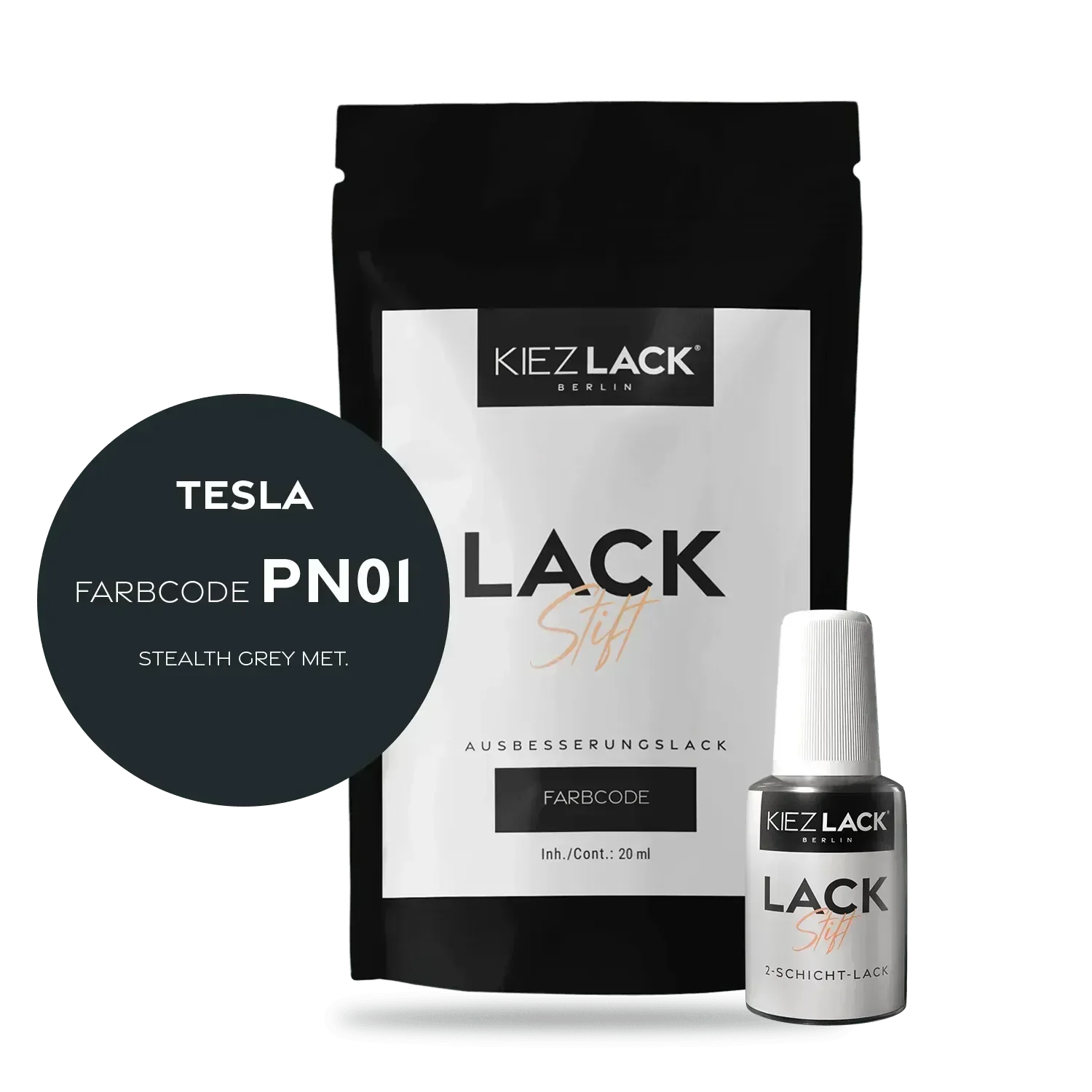 Kiezlack Lackstift Autolack Lackstift TESLA PN01 STEALTH GREY MET.