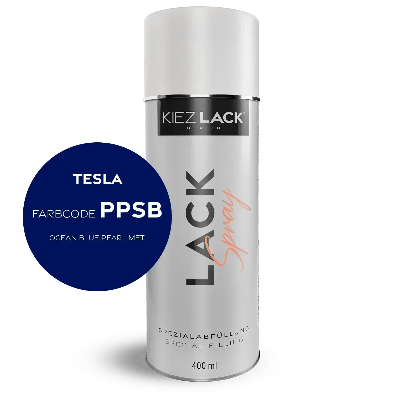 Kiezlack Lackspray Autolack Spraydose TESLA PPSB OCEAN BLUE PEARL MET. Lackspray