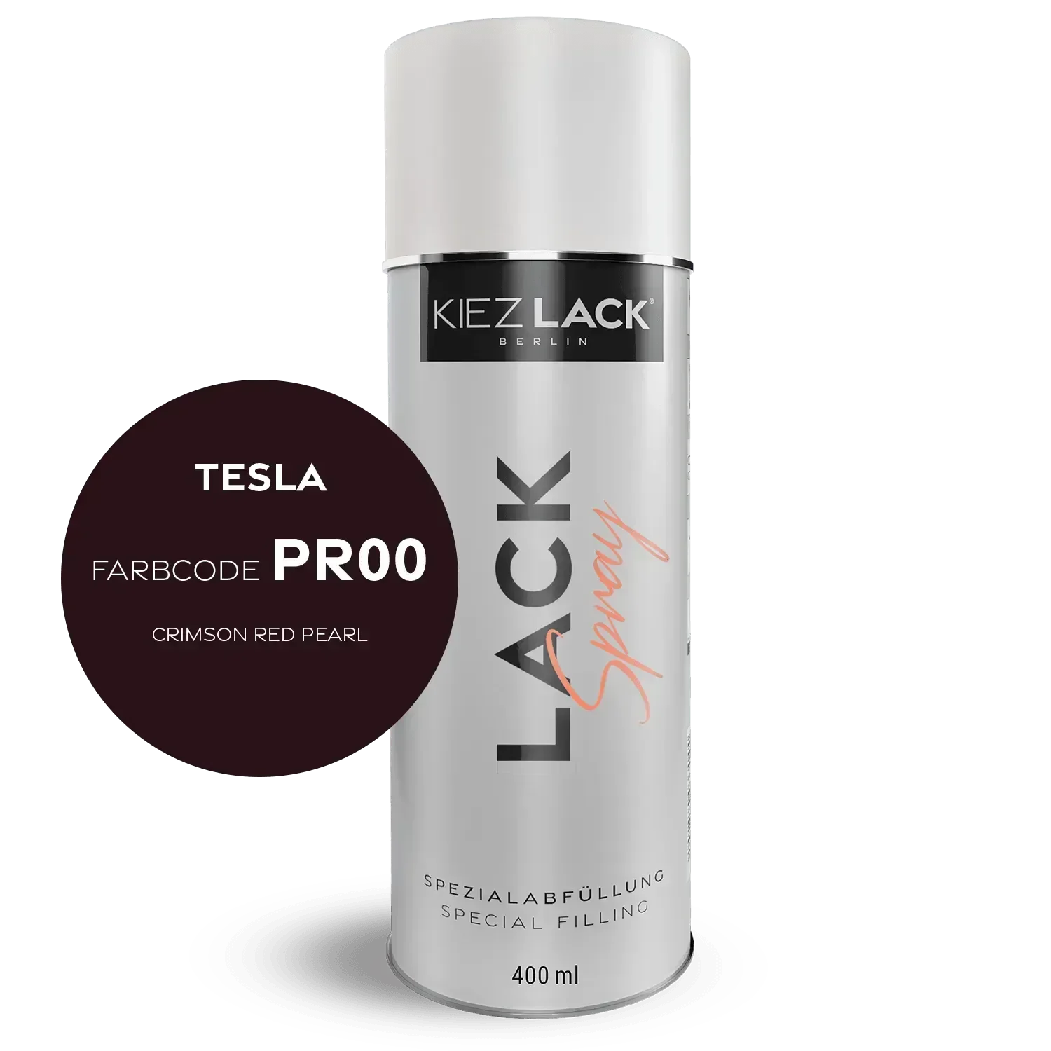 Kiezlack Lackspray Autolack Spraydose TESLA PR00 CRIMSON RED PEARL Lackspray