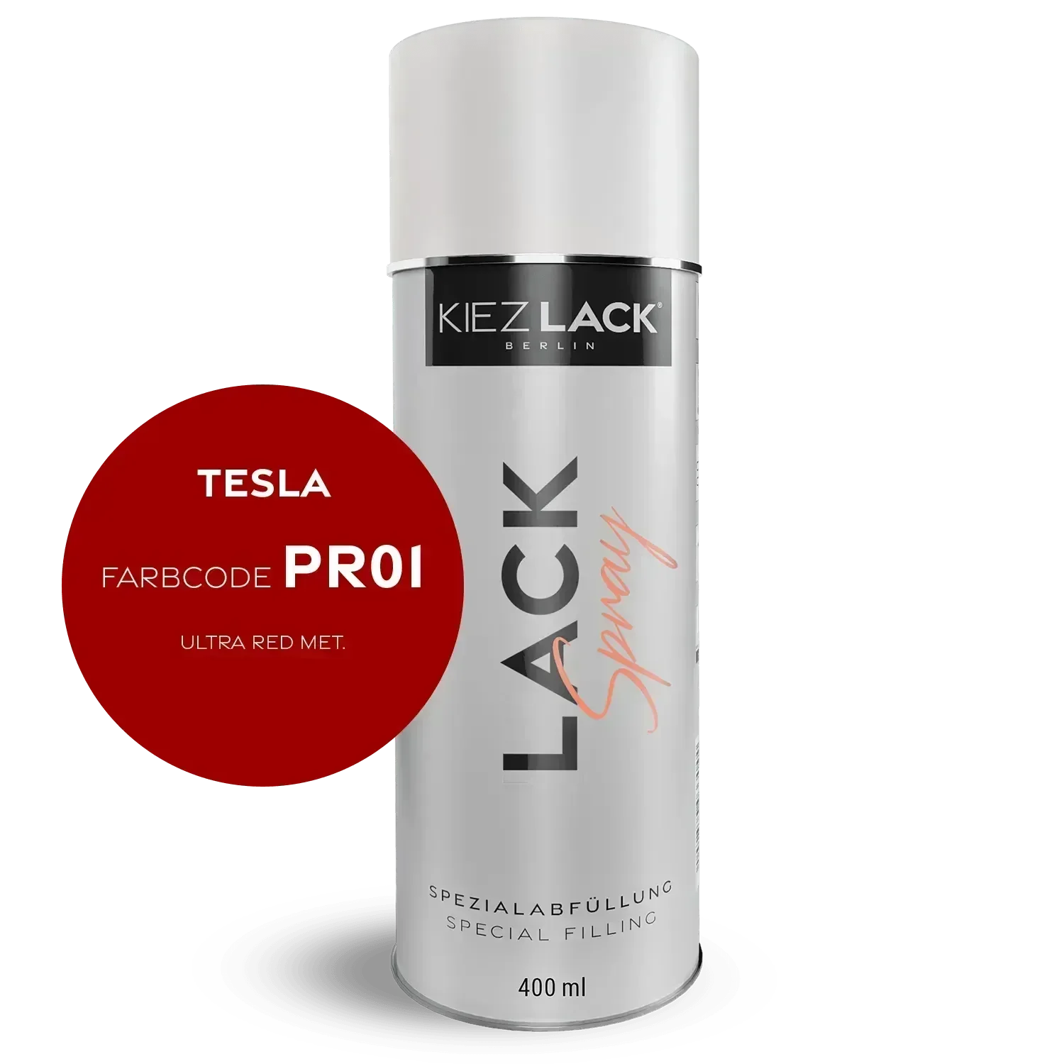 Kiezlack Lackspray Autolack Spraydose TESLA PR01 ULTRA RED MET. Lackspray