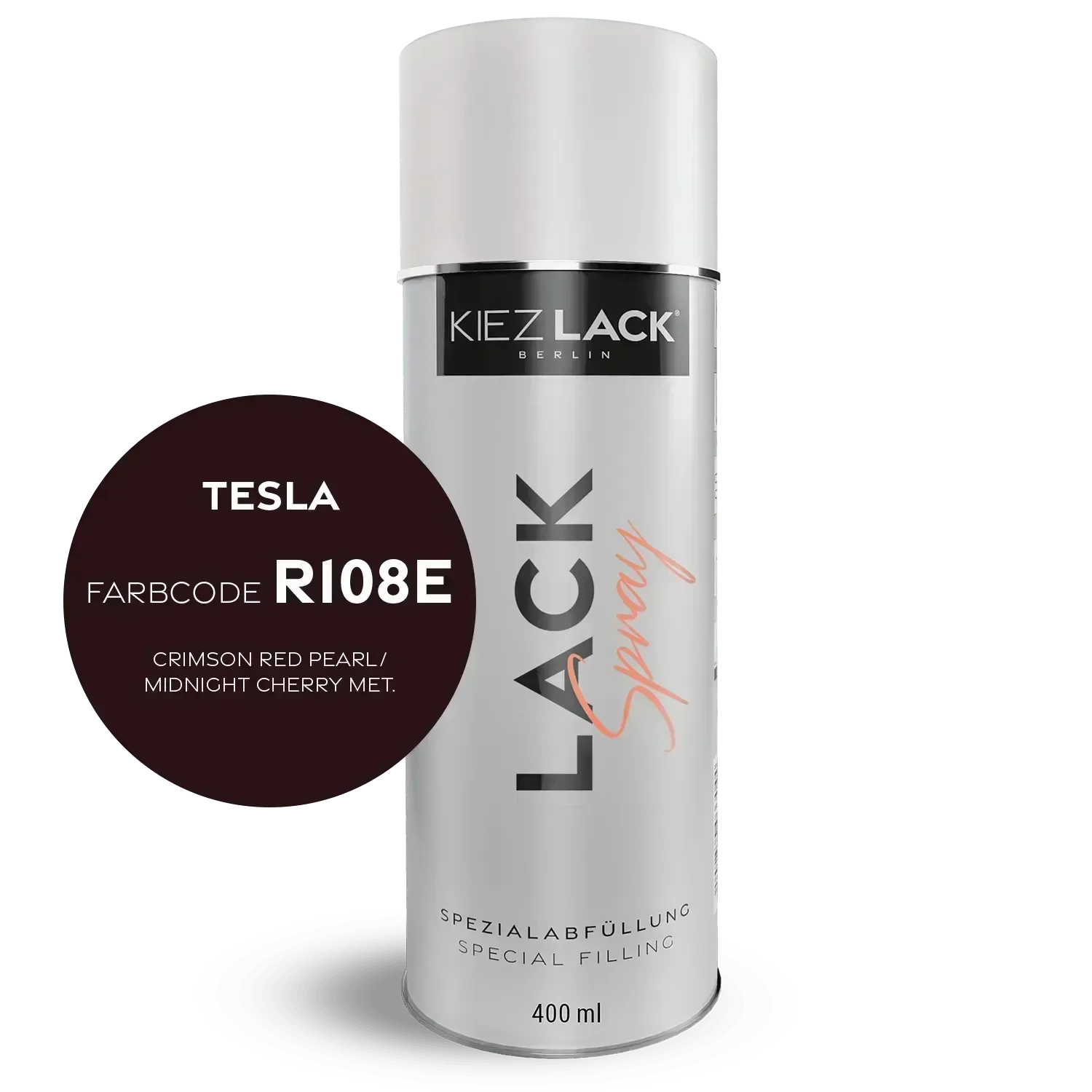 Kiezlack Lackspray Autolack Spraydose TESLA R108E CRIMSON RED PEARL Lackspray