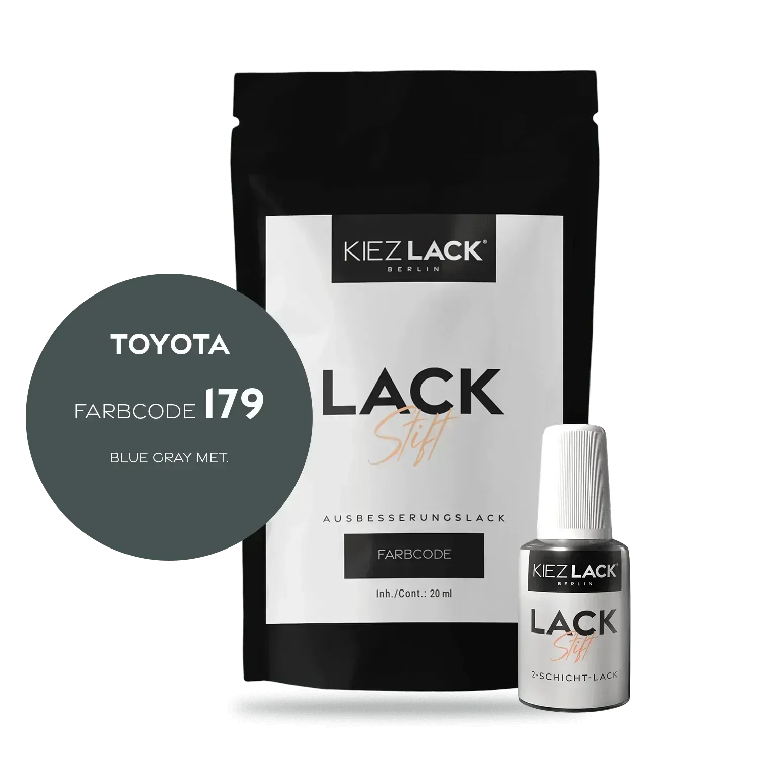 Kiezlack Lackstift Autolack Lackstift Toyota 179 BLUE GRAY MET.