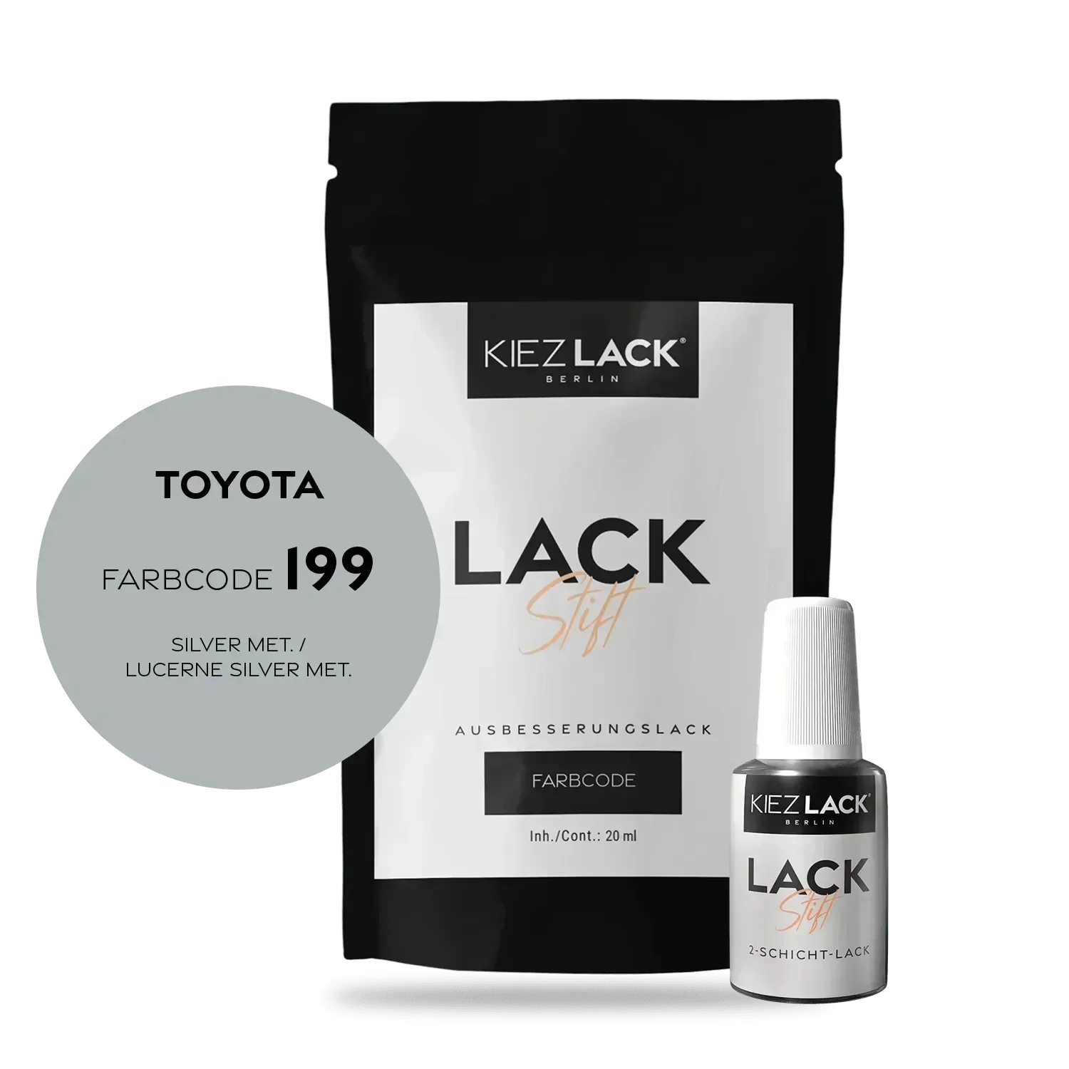 Kiezlack Lackstift Autolack Lackstift Toyota 199 SILVER MET.