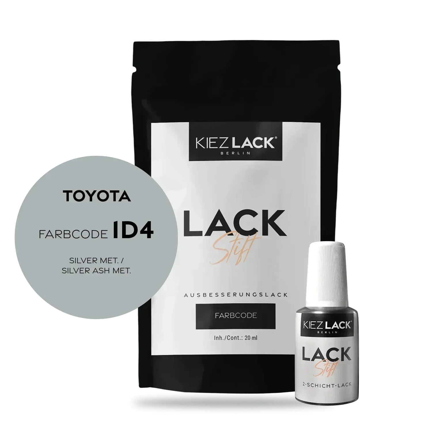 Kiezlack Lackstift Autolack Lackstift Toyota 1D4 SILVER MET.