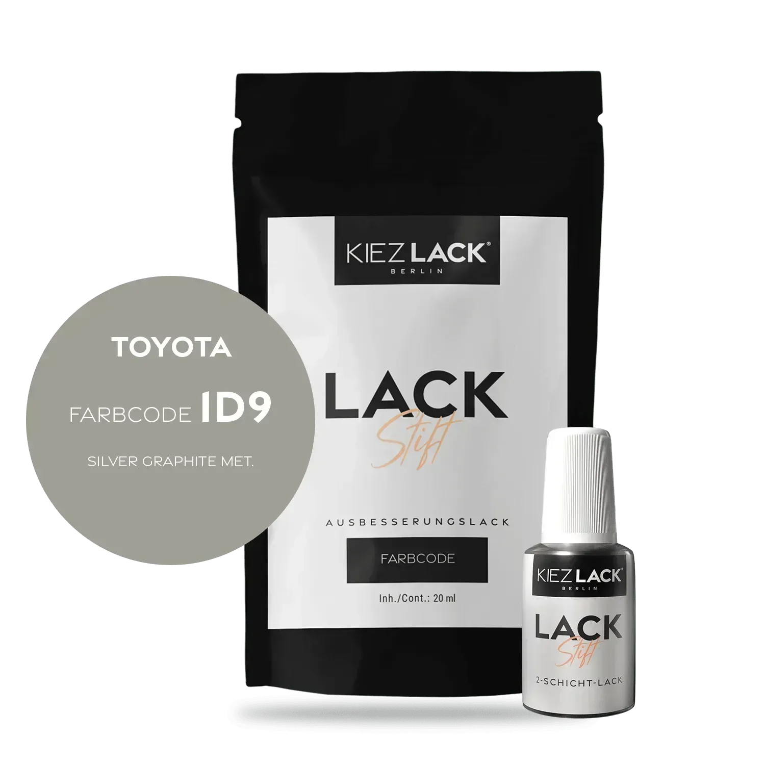 Kiezlack Lackstift Autolack Lackstift Toyota 1D9 SILVER GRAPHITE MET.