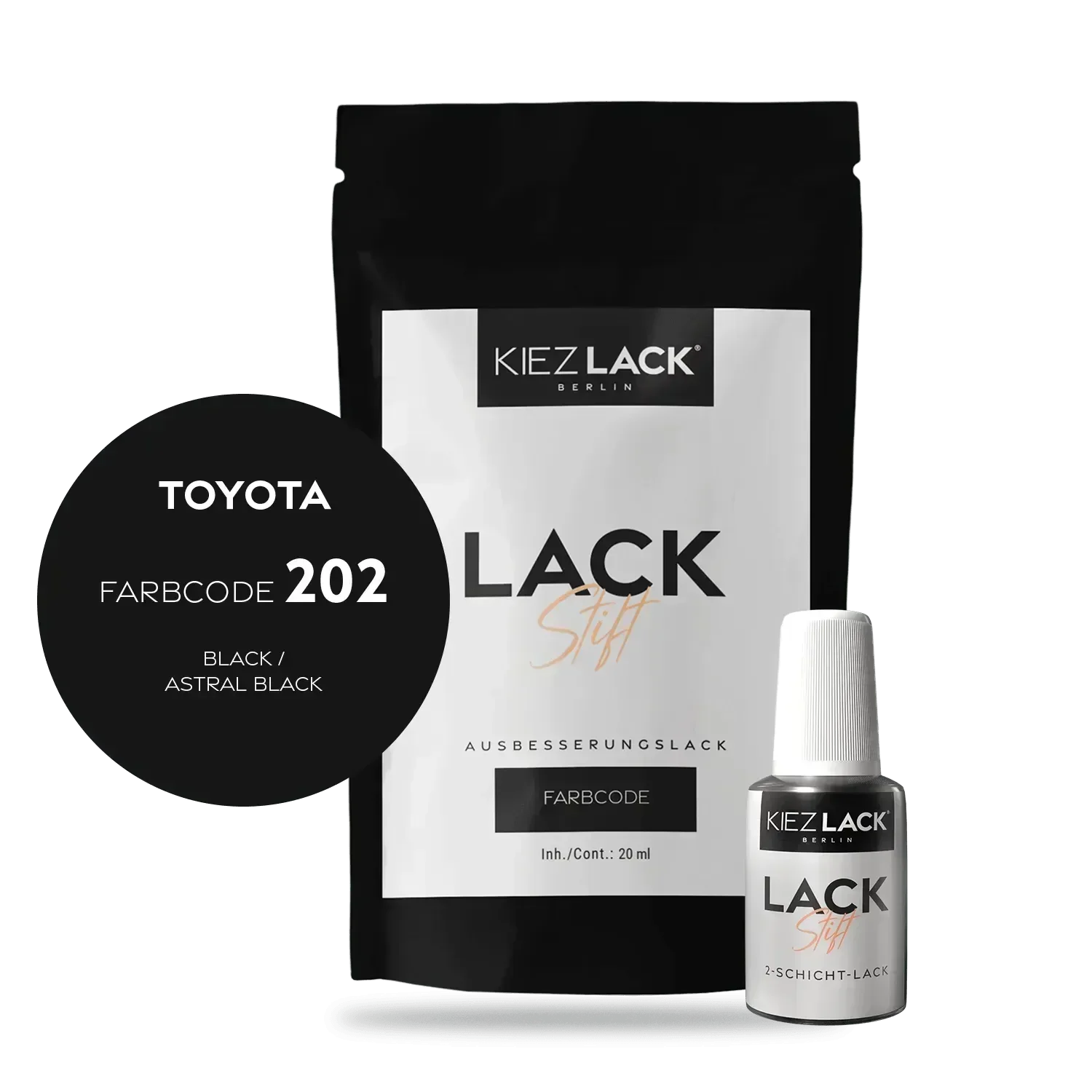 Kiezlack Lackstift Autolack Lackstift Toyota 202 BLACK