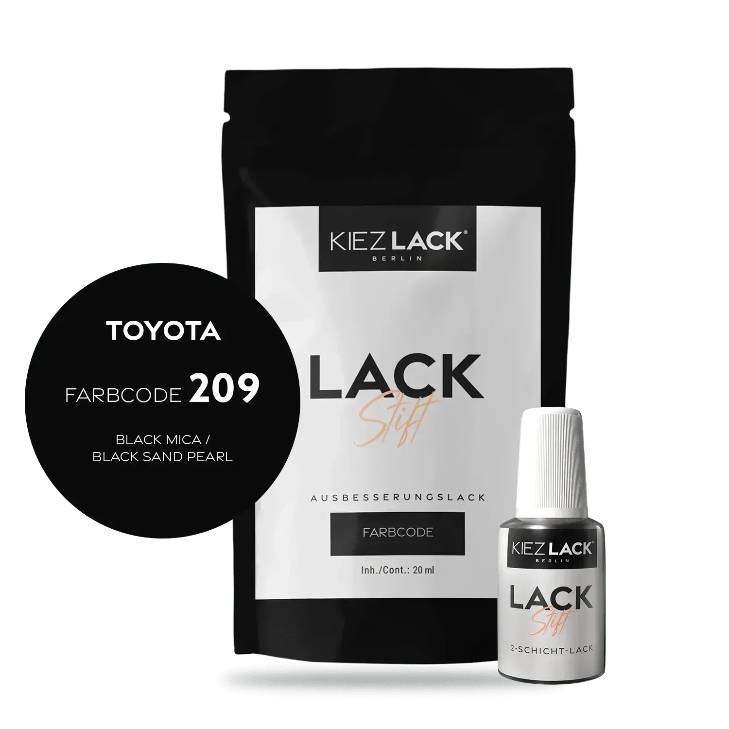 Kiezlack Lackstift Autolack Lackstift Toyota 209 BLACK MICA
