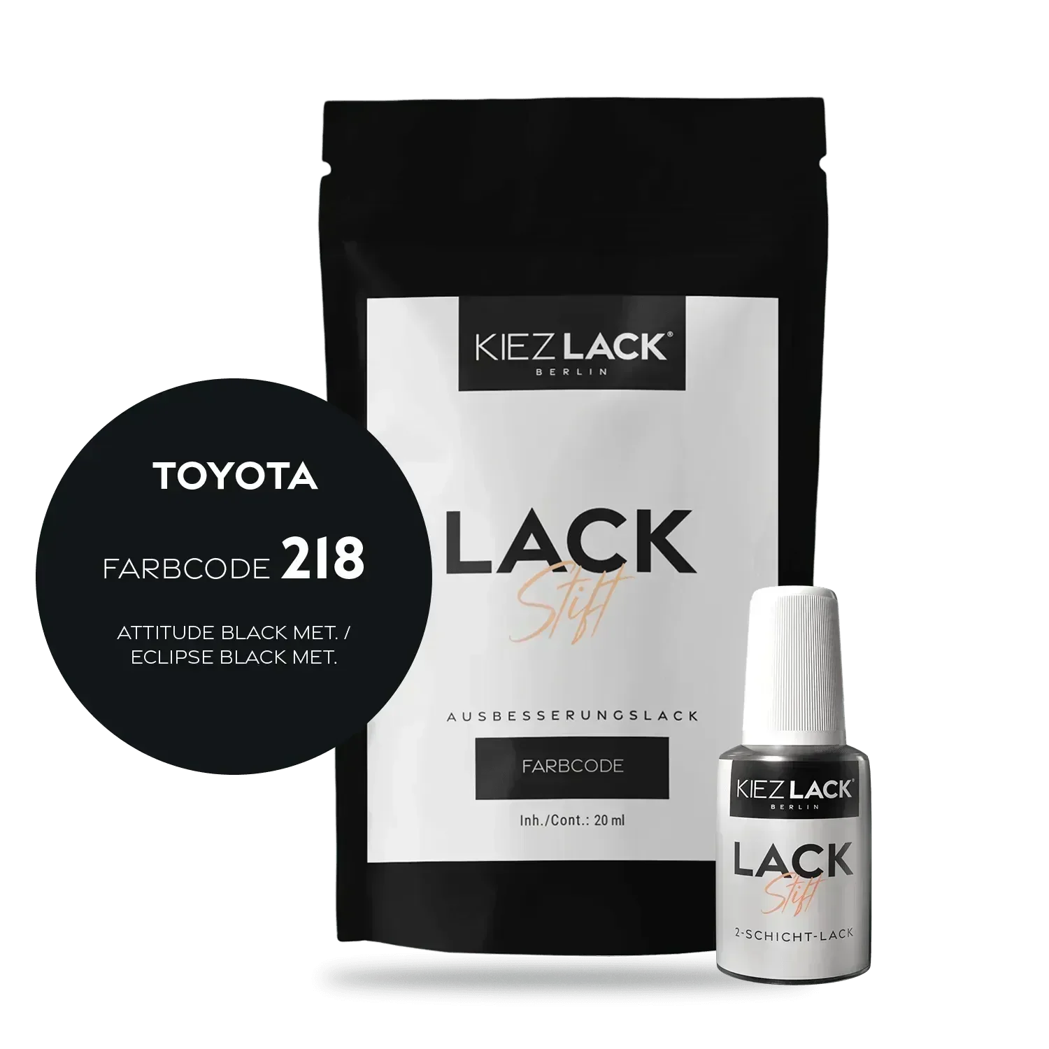 Kiezlack Lackstift Autolack Lackstift Toyota 218 ATTITUDE BLACK MET.