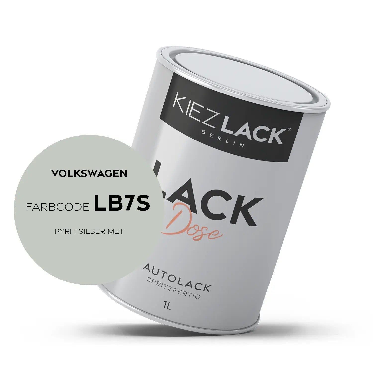 Kiezlack 1K Autolack Lackdose Basislack spritzfertig Volkswagen LB7S PYRIT SILBER MET.