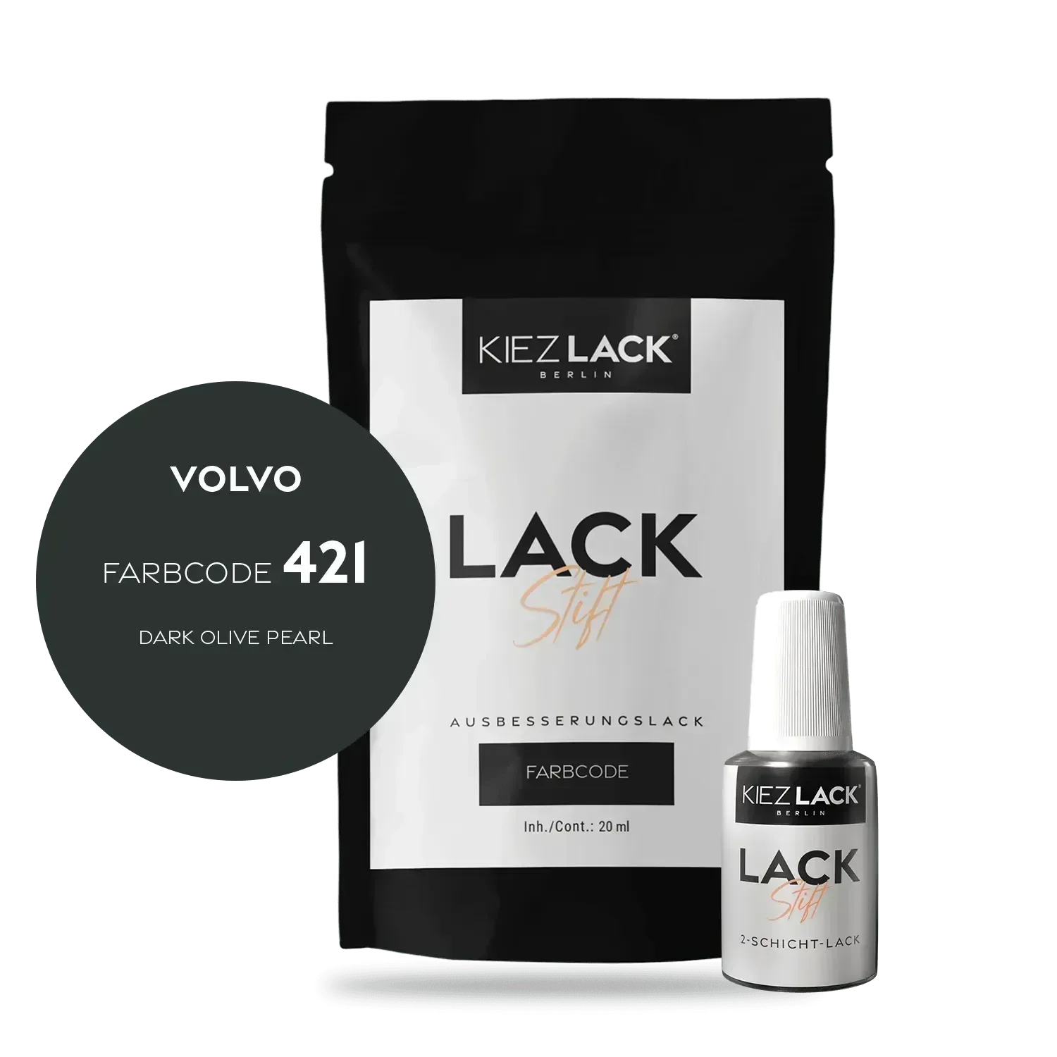 Kiezlack Lackstift Autolack Lackstift VOLVO 421 DARK OLIVE PEARL