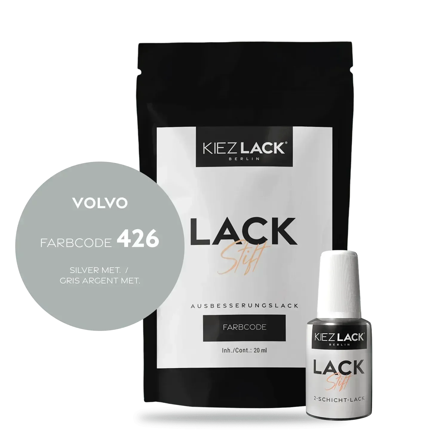 Kiezlack Lackstift Autolack Lackstift VOLVO 426 SILVER MET.