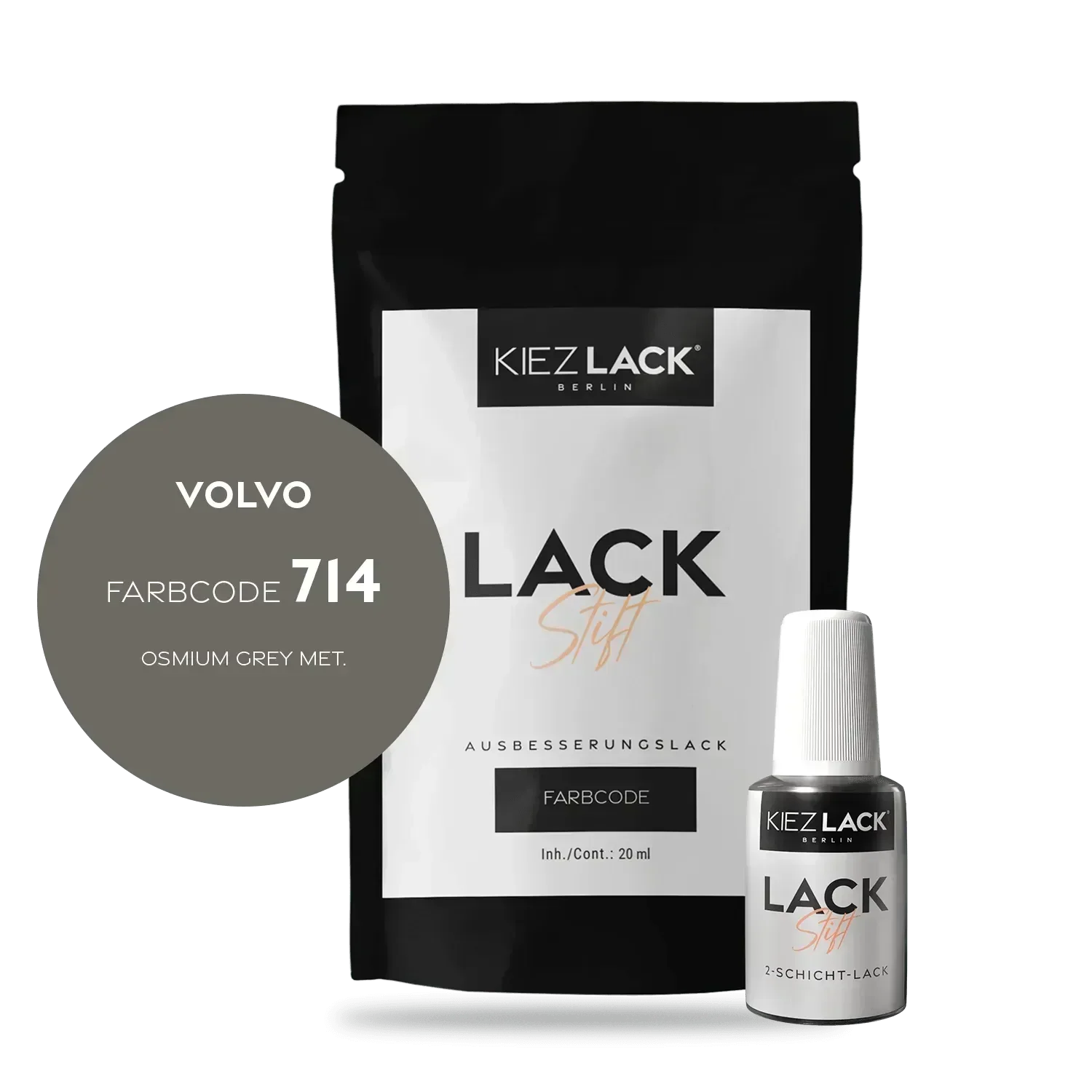 Kiezlack Lackstift Autolack Lackstift VOLVO 714 OSMIUM GREY MET.