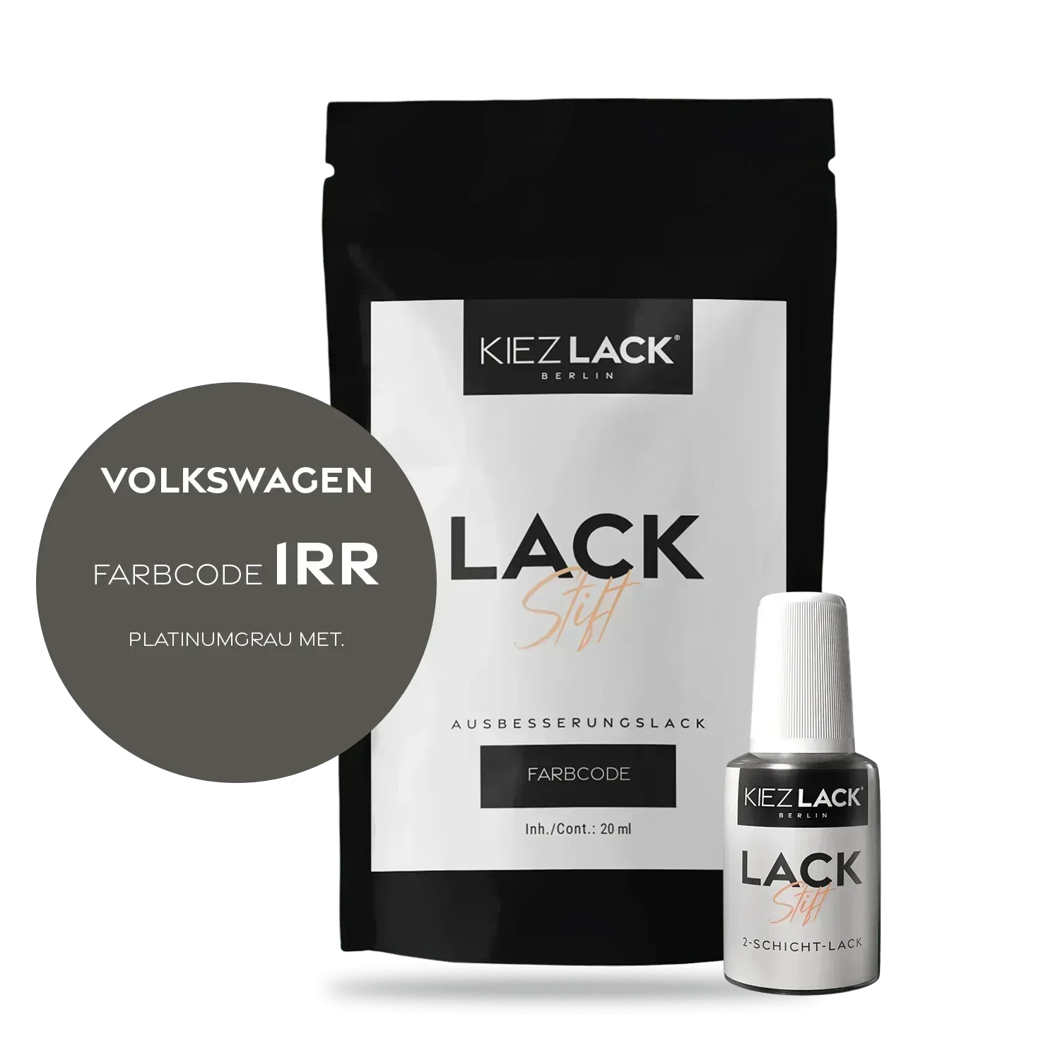 Kiezlack Lackstift Autolack Lackstift Volkswagen L1RR PLATINUMGRAU MET.