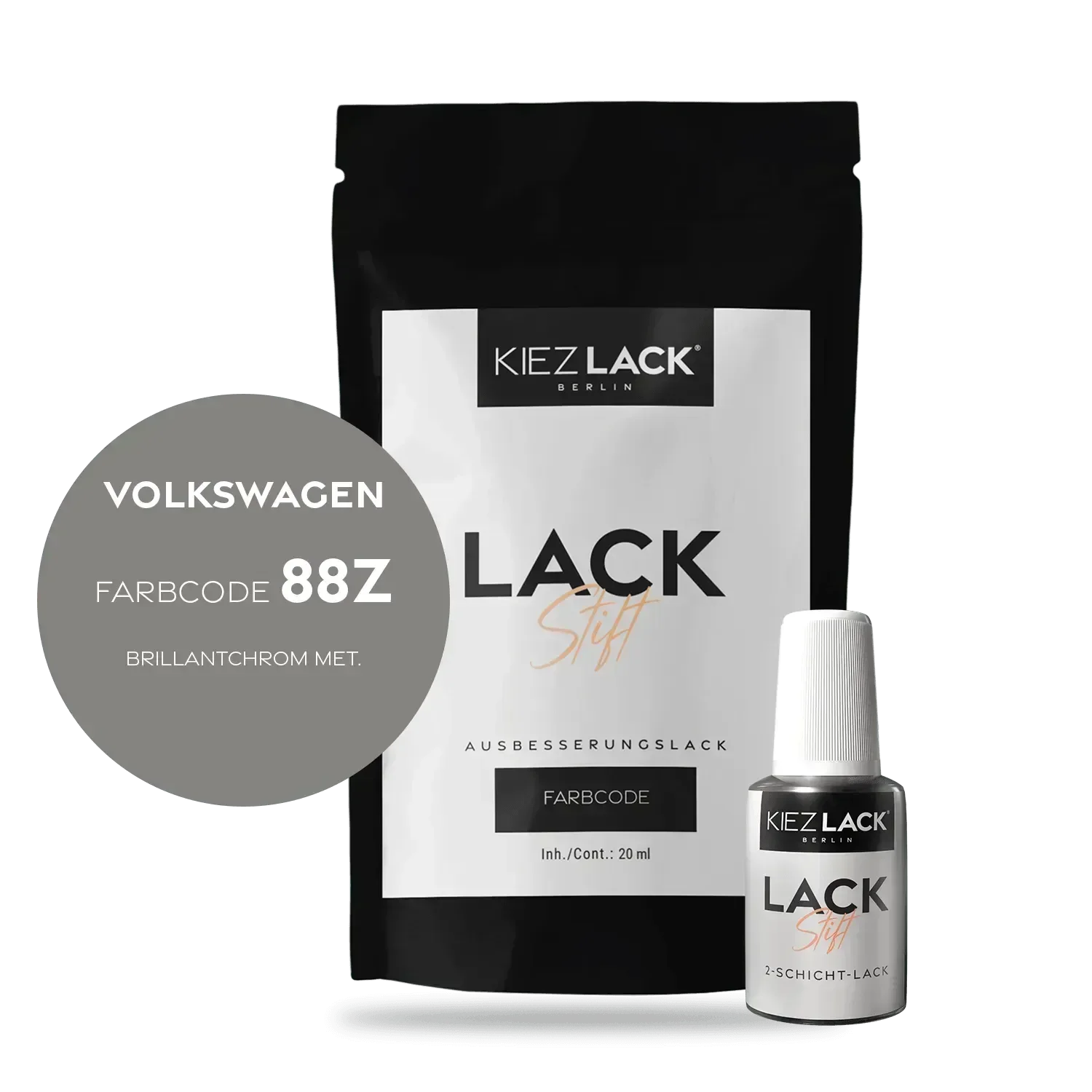 Kiezlack Lackstift Autolack Lackstift Volkswagen L88Z BRILLANTCHROM MET.