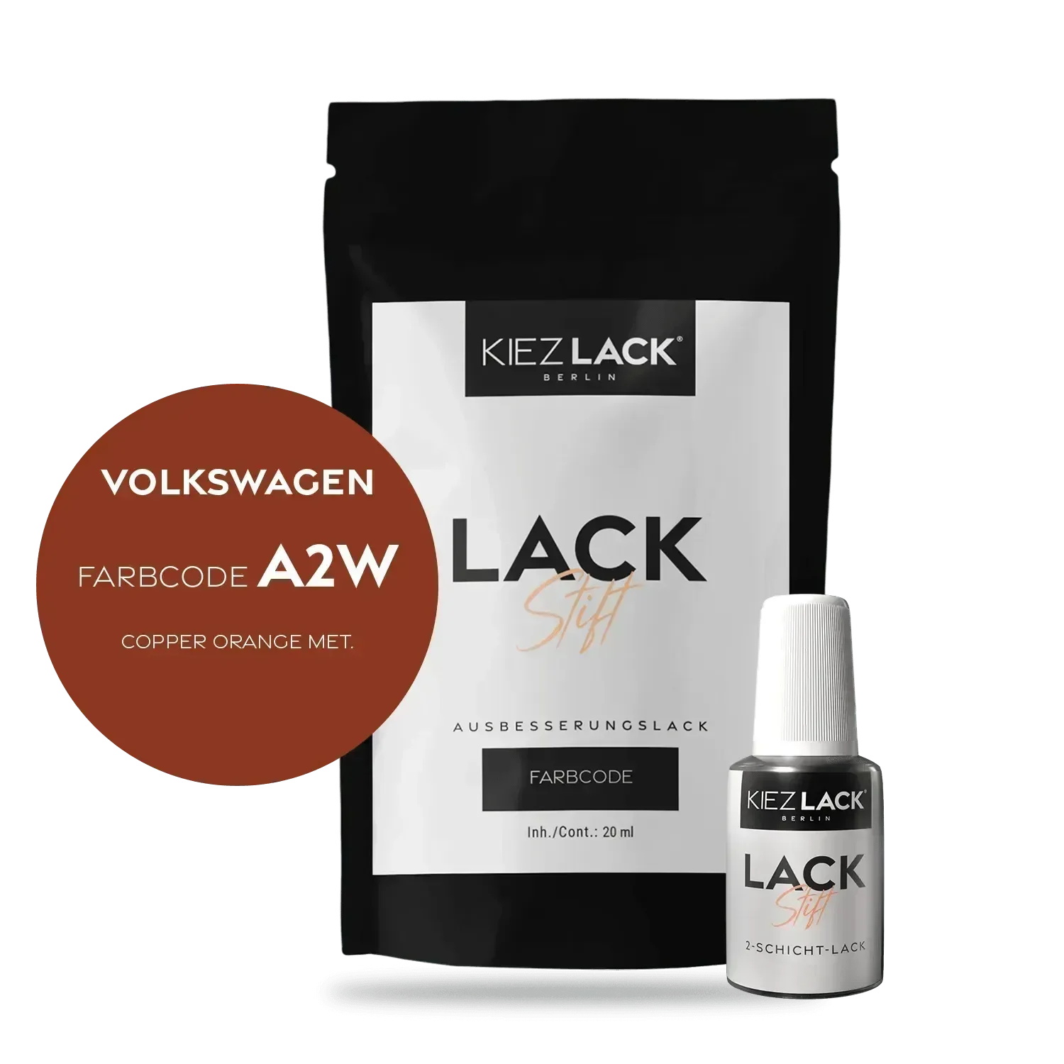 Kiezlack Lackstift Autolack Lackstift Volkswagen LA2W COPPER ORANGE MET.