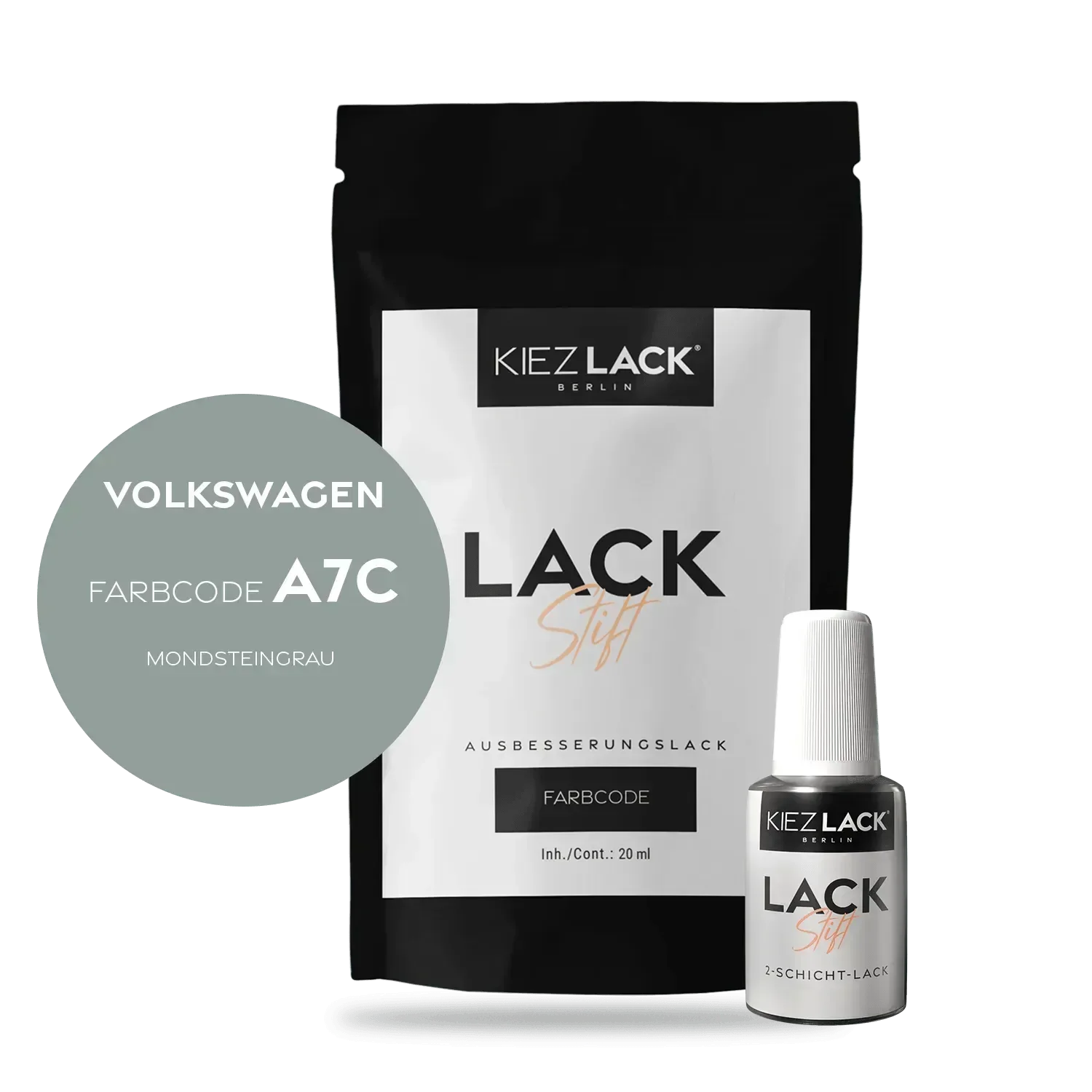 Kiezlack Lackstift Autolack Lackstift Volkswagen LA7C MONDSTEINGRAU