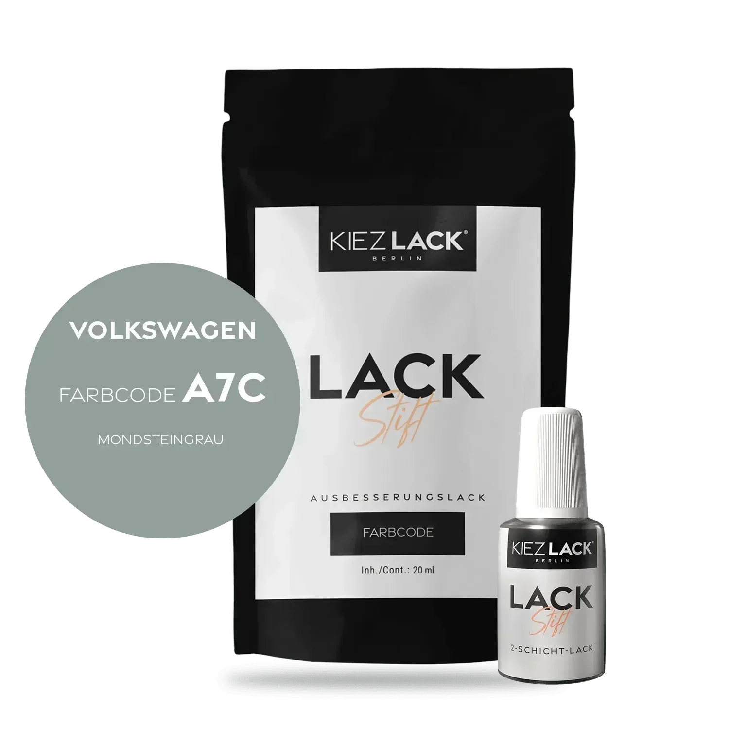 Kiezlack Lackstift Autolack Lackstift Volkswagen LA7C MONDSTEINGRAU