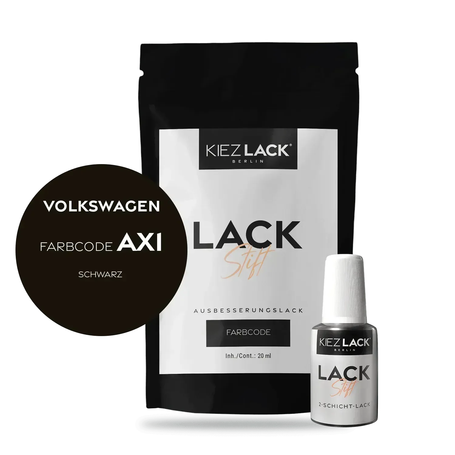 Kiezlack Lackstift Autolack Lackstift Volkswagen LAX1 SCHWARZ