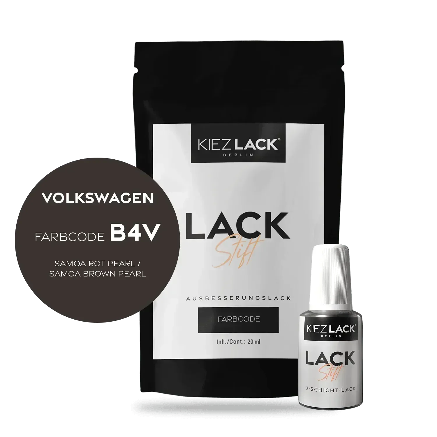 Kiezlack Lackstift Autolack Lackstift Volkswagen LB4V SAMOA ROT PEARL