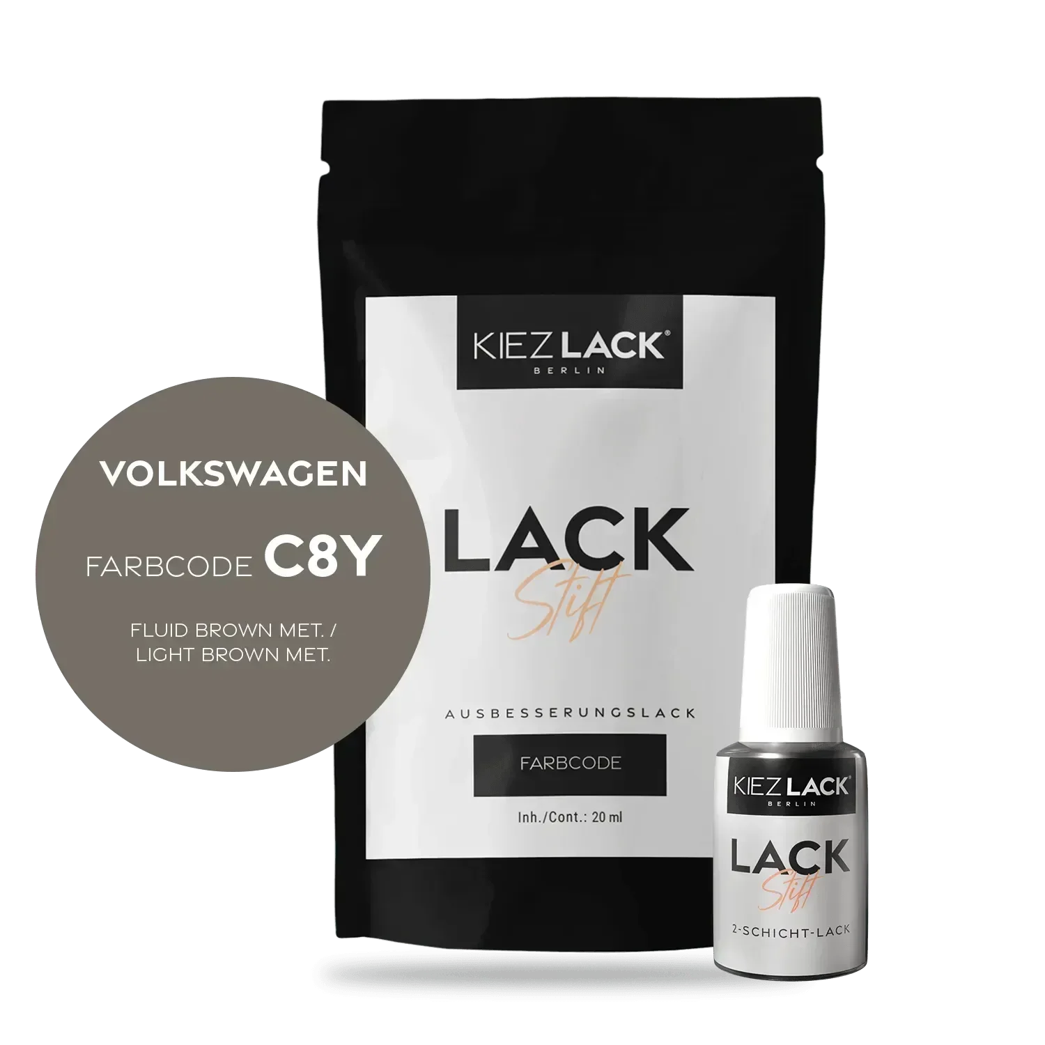 Kiezlack Lackstift Autolack Lackstift Volkswagen LC8Y FLUID BROWN MET.