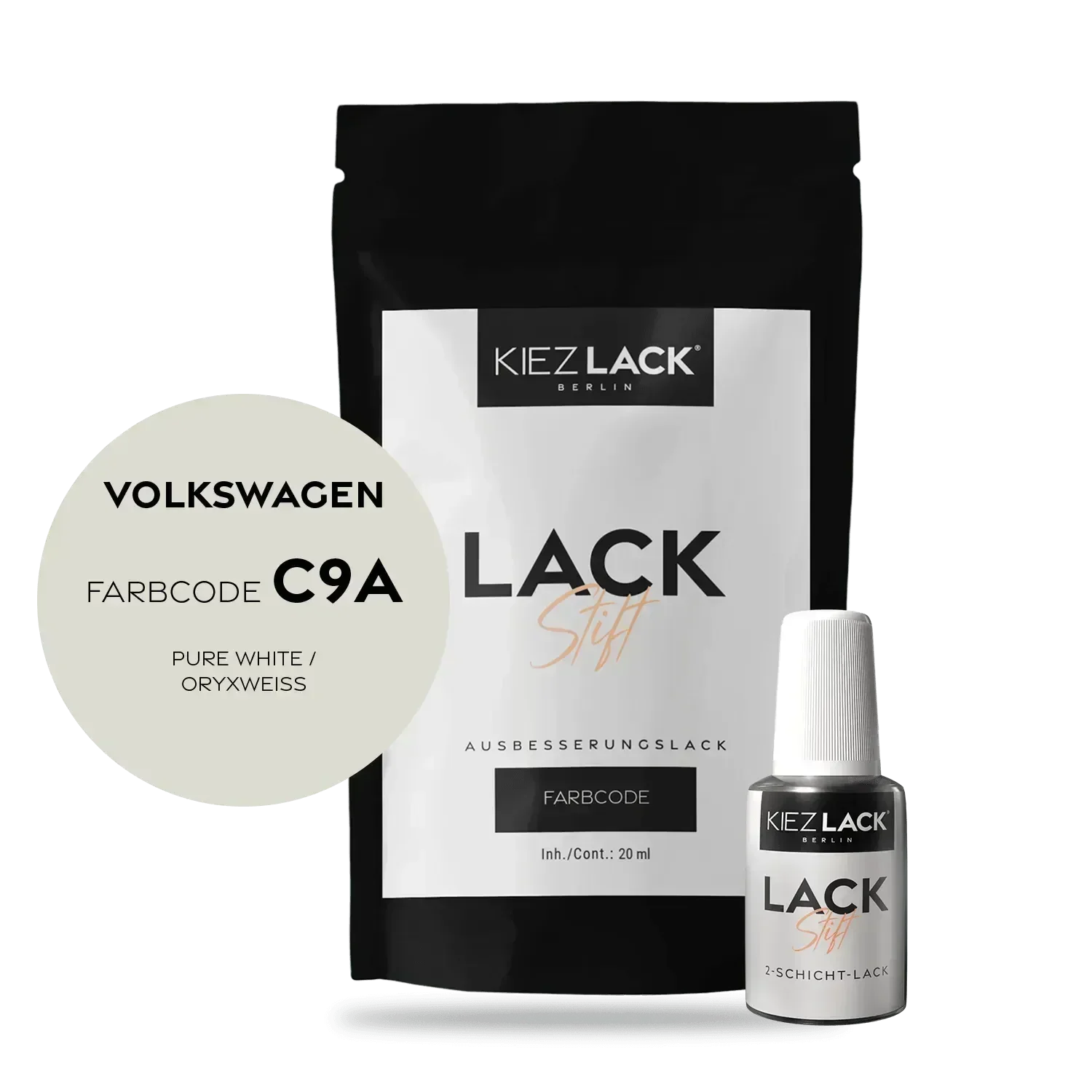 Kiezlack Lackstift Autolack Lackstift Volkswagen LC9A PURE WHITE