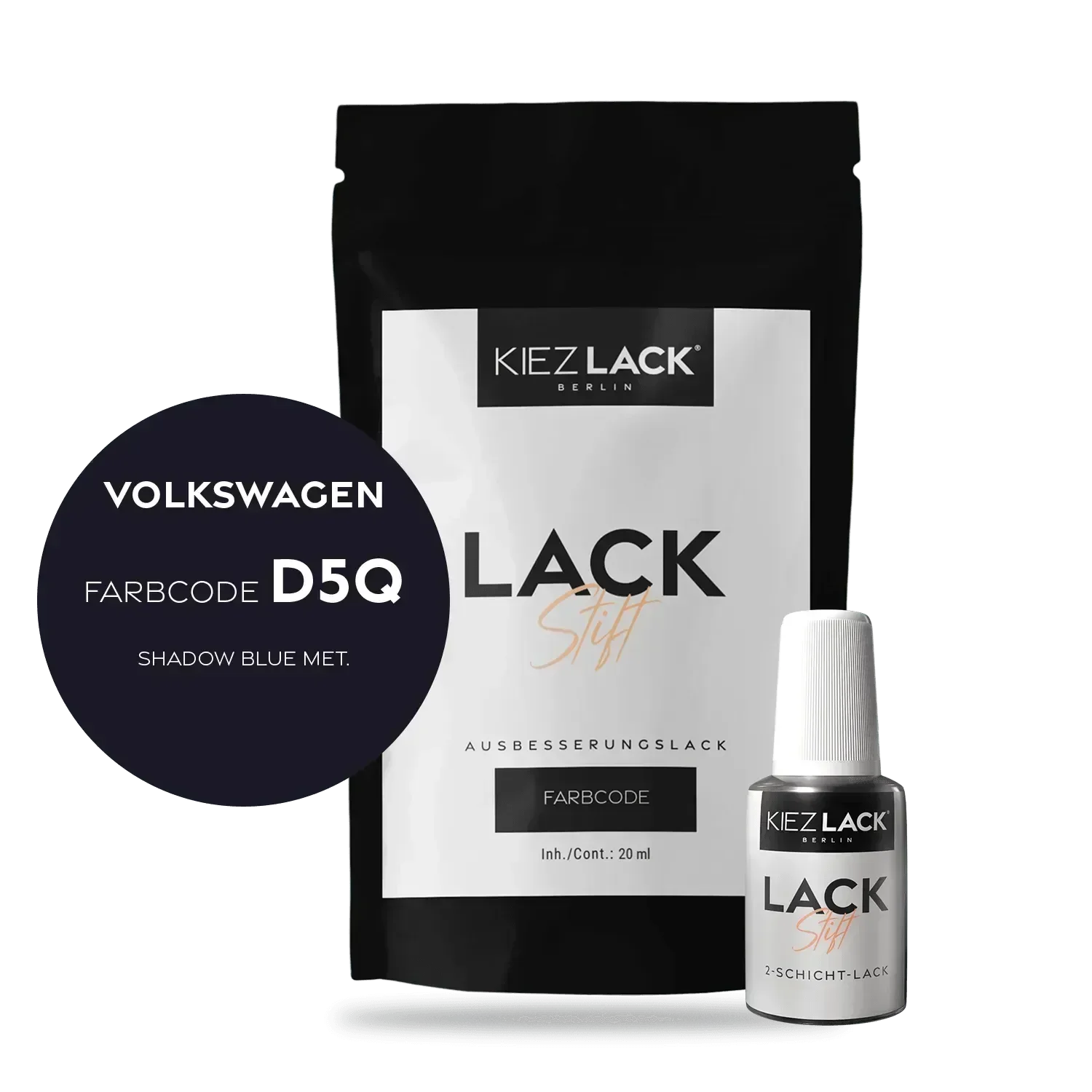 Kiezlack Lackstift Autolack Lackstift Volkswagen D5Q SHADOW BLUE MET.
